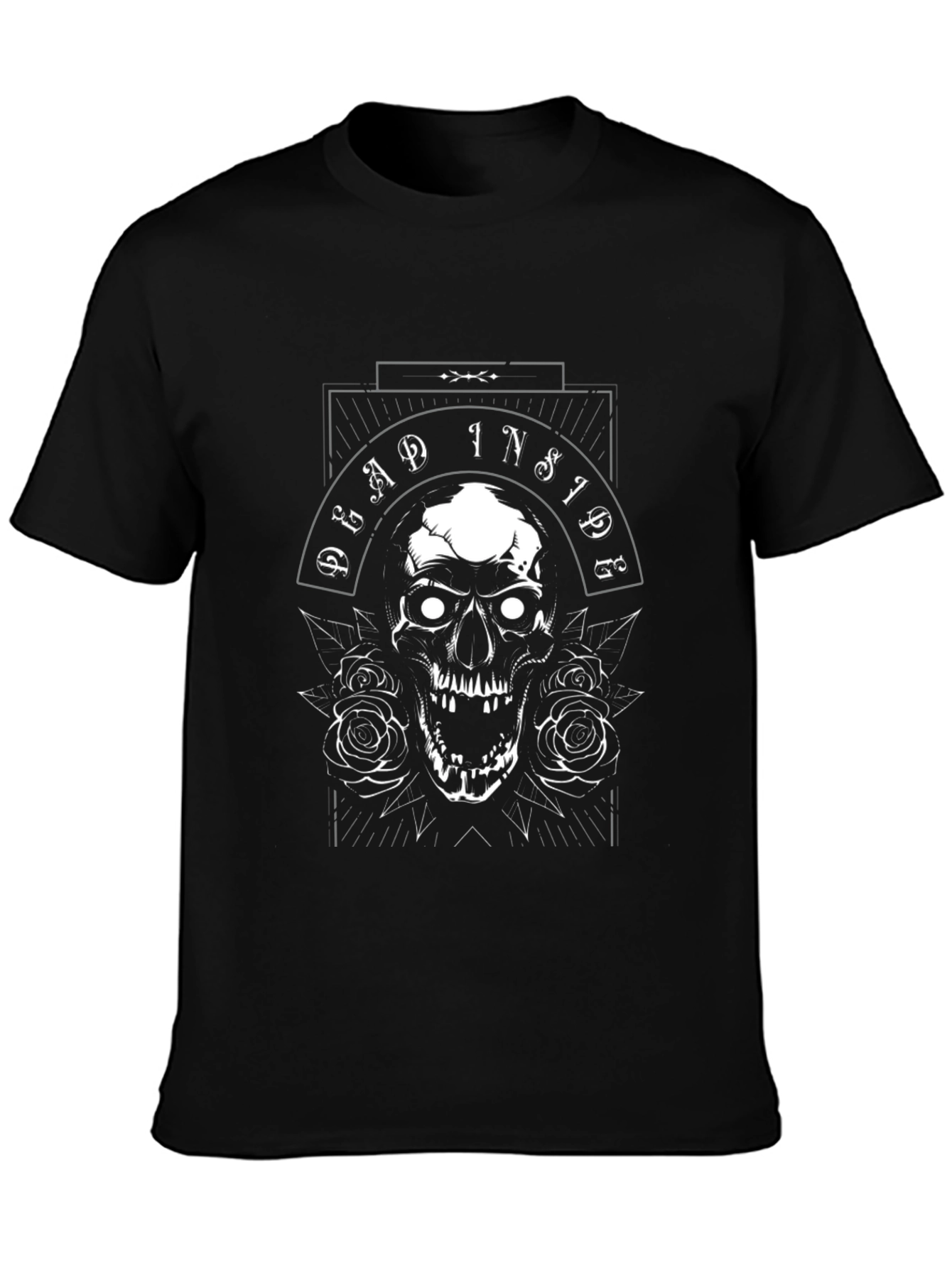 Dead Inside Skull Graphic Tee - Dark Humor T-Shirt