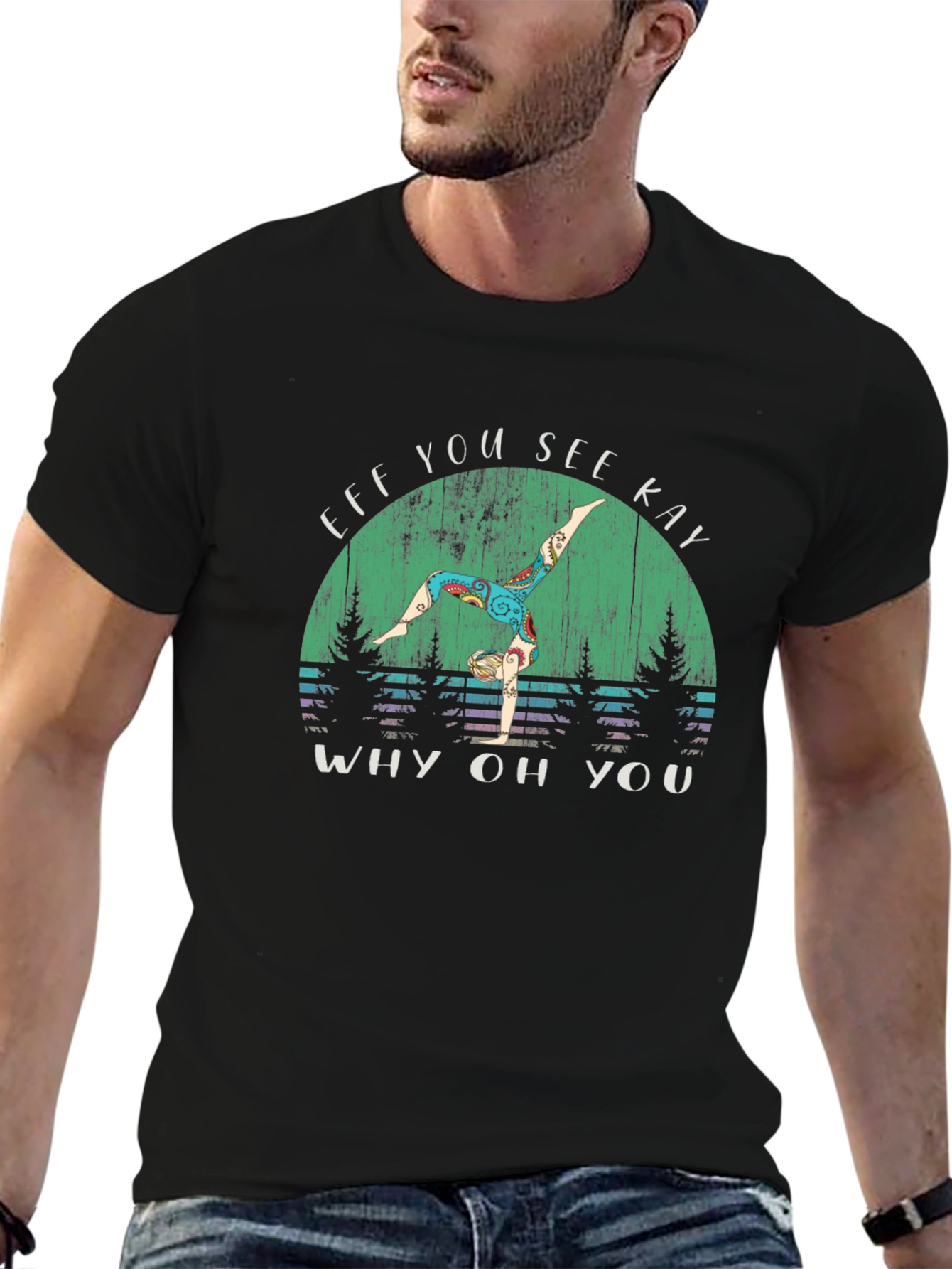 Eff You See Kay Yoga Black Graphic T-Shirt