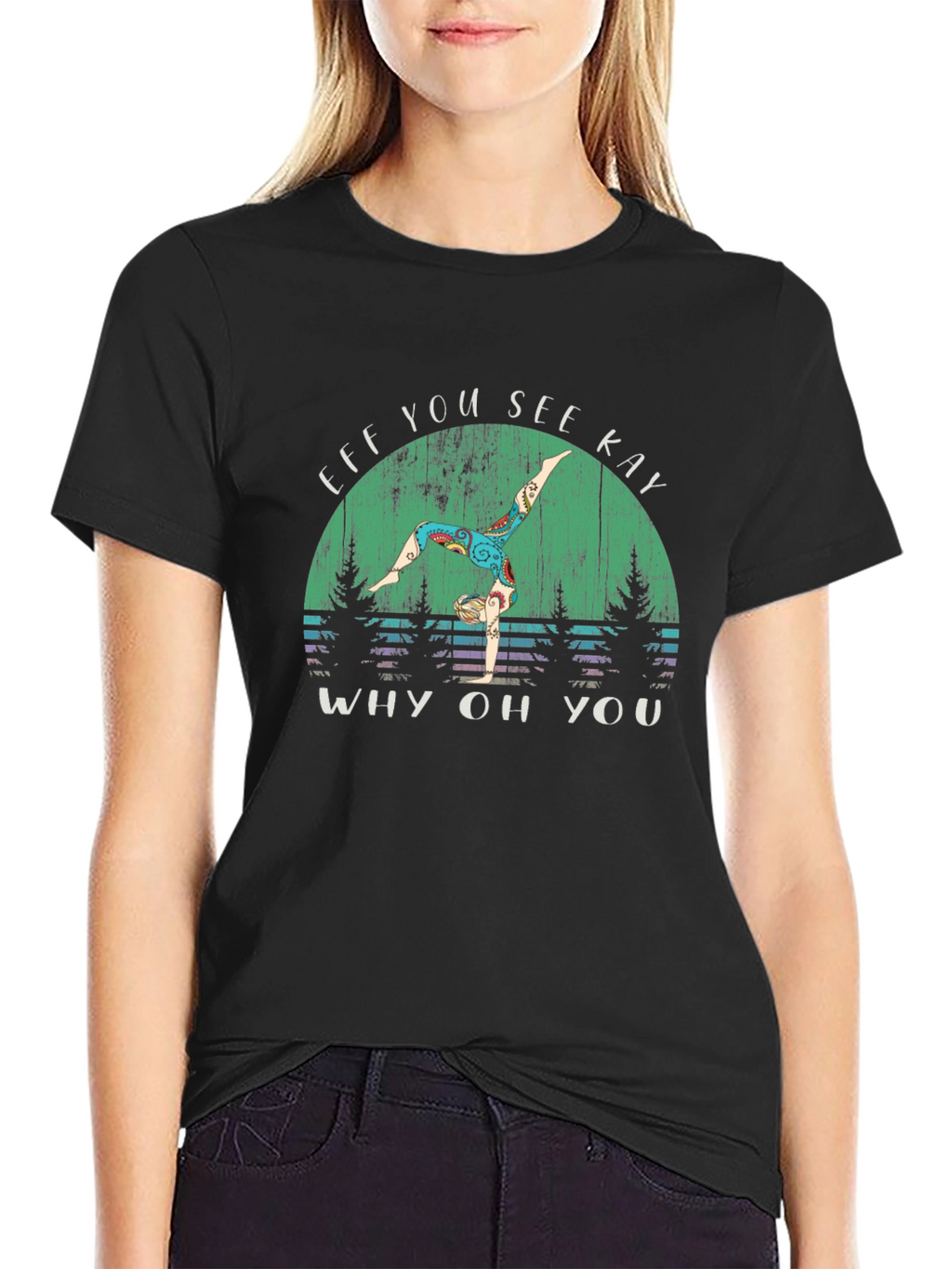 Eff You See Kay Yoga Black Graphic T-Shirt