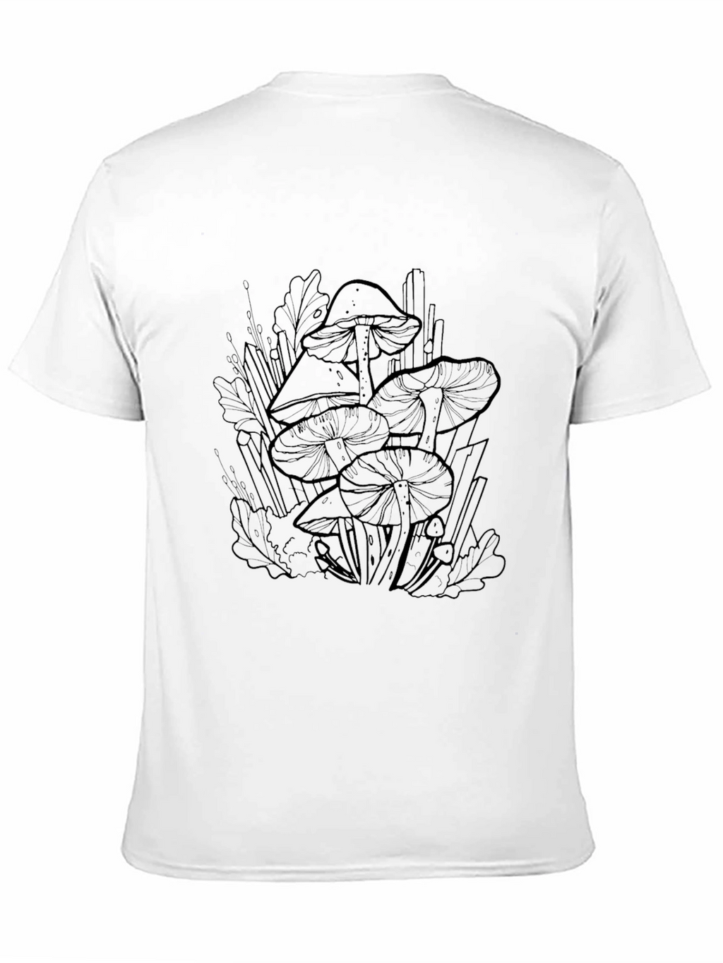 Mushroom Print Black T-Shirt