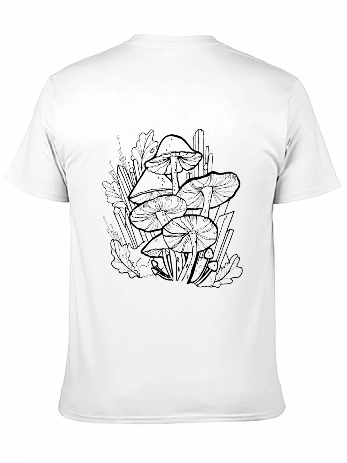 Mushroom Print Black T-Shirt