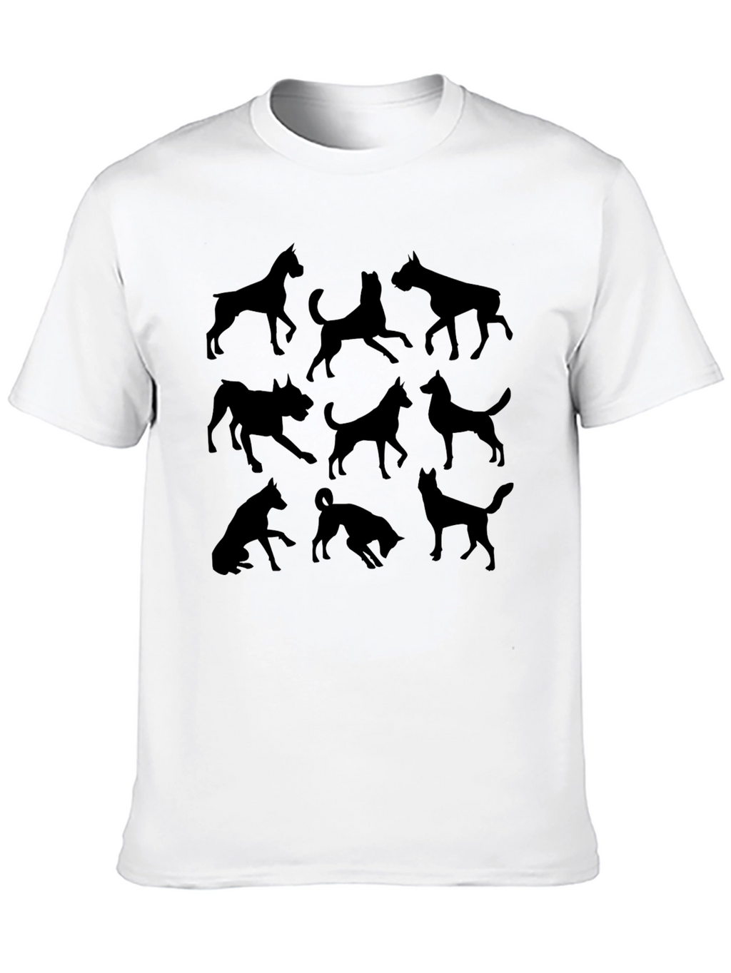 Dog Silhouettes Black Graphic Tee