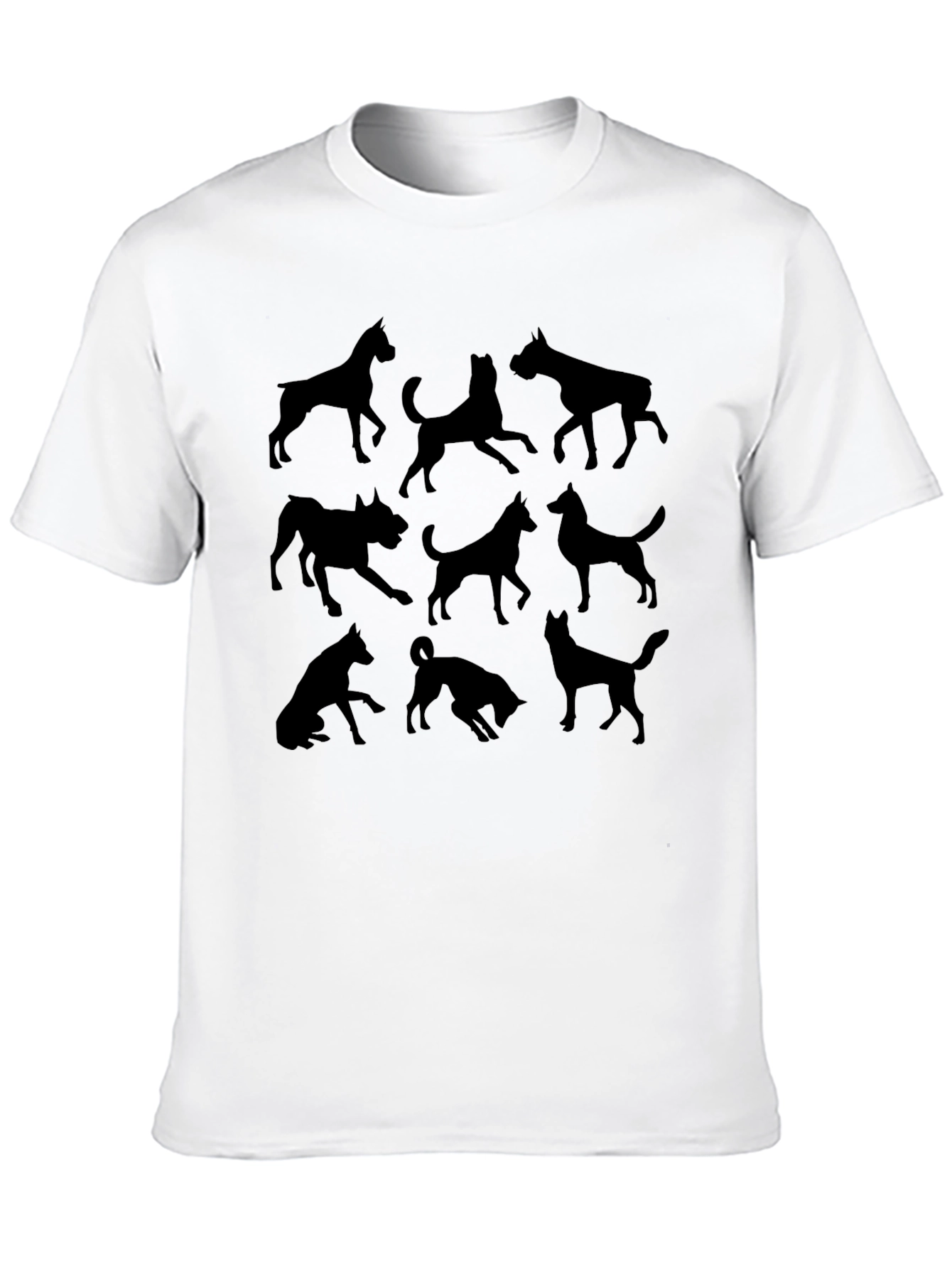 Dog Silhouettes Black Graphic Tee