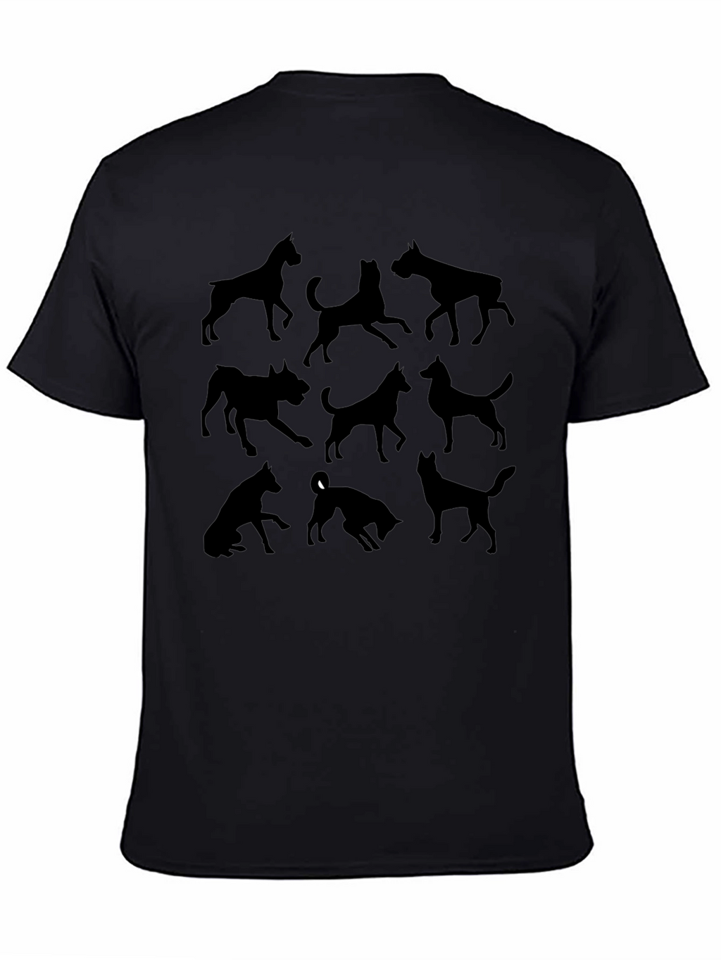 Dog Silhouettes Black Graphic Tee