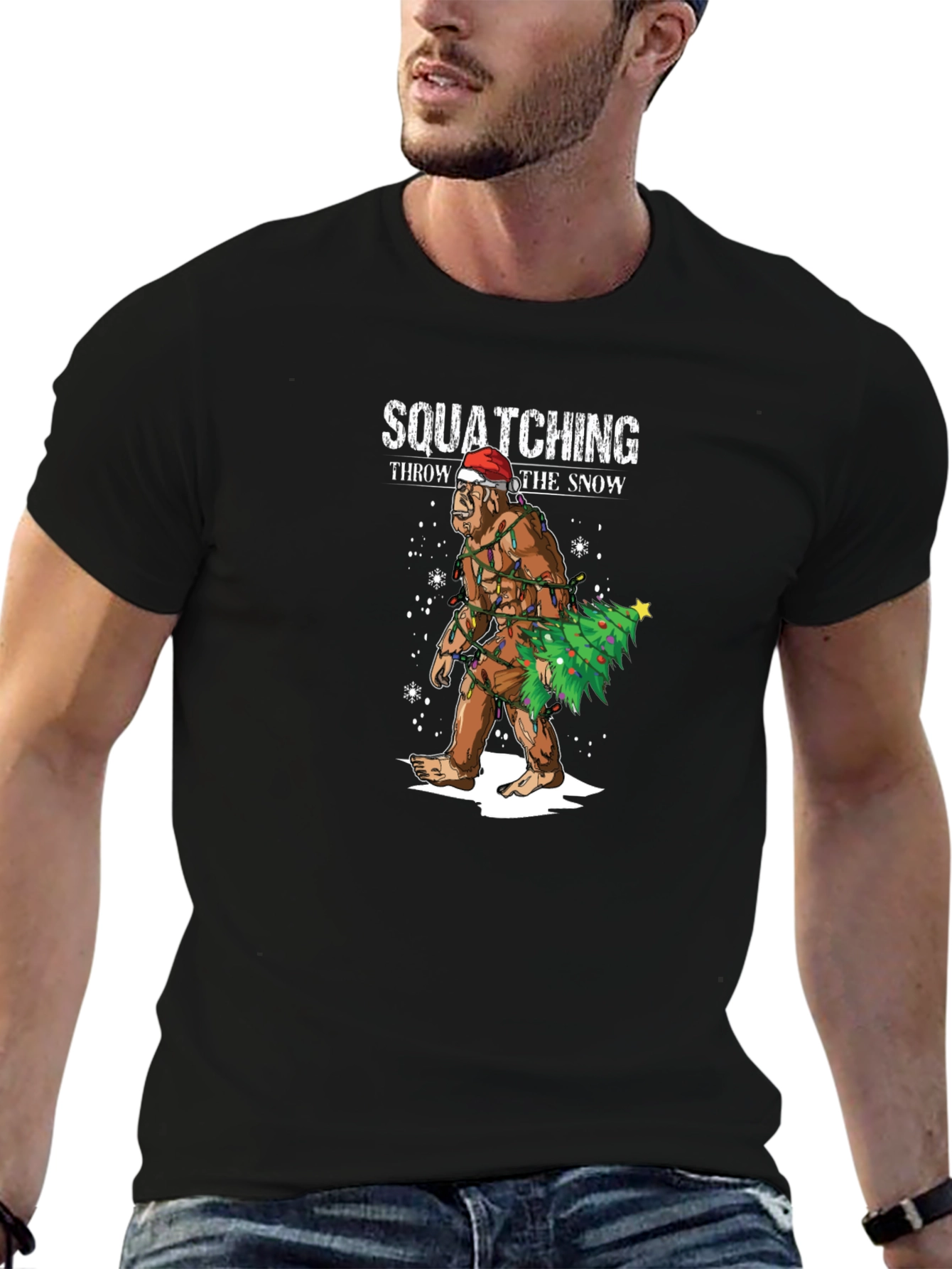 Squatching Through the Snow Christmas T-Shirt