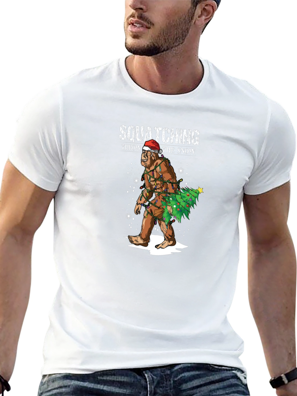 Squatching Through the Snow Christmas T-Shirt