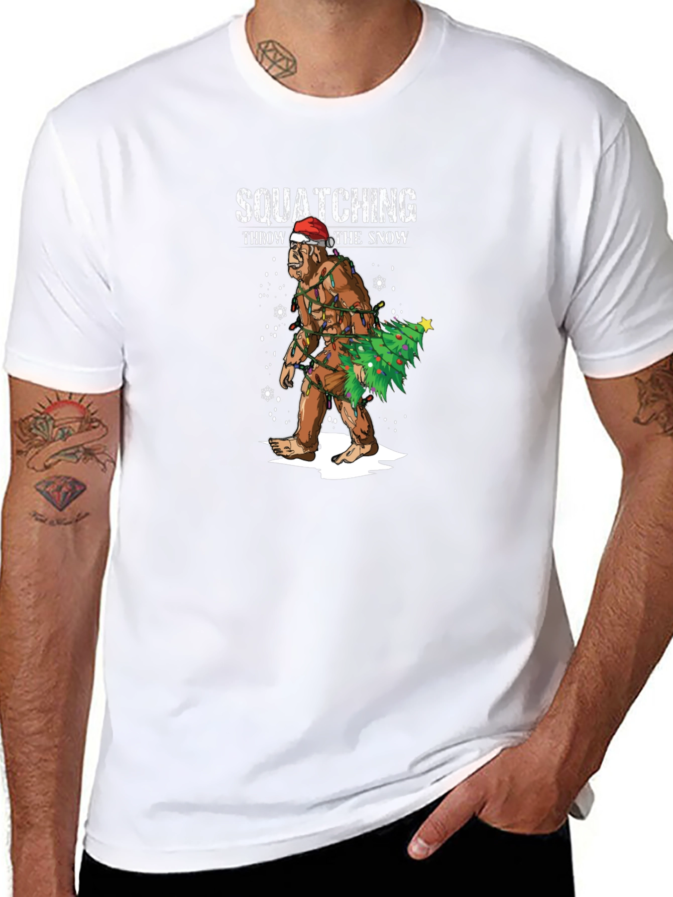 Squatching Through the Snow Christmas T-Shirt