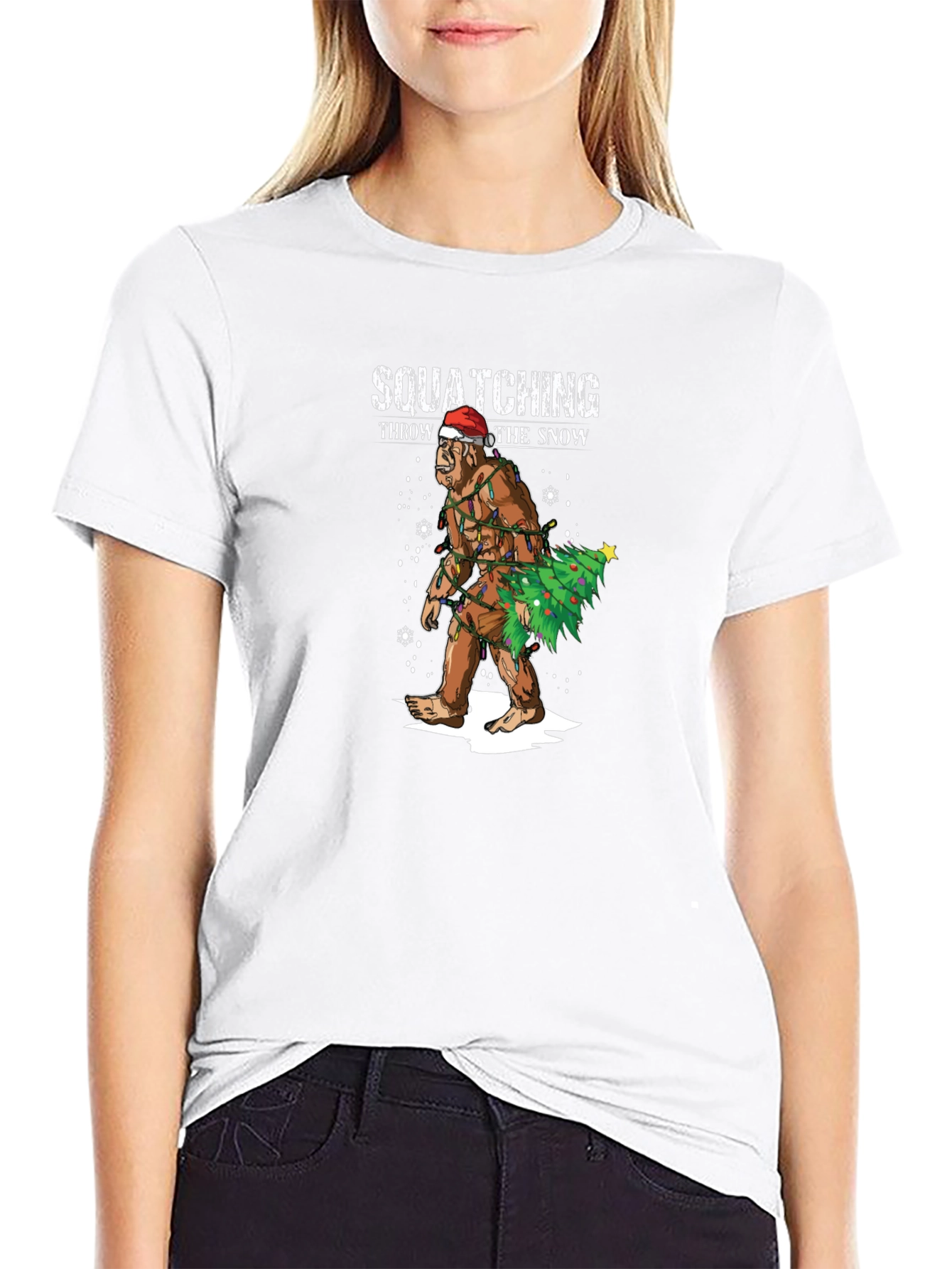 Squatching Through the Snow Christmas T-Shirt