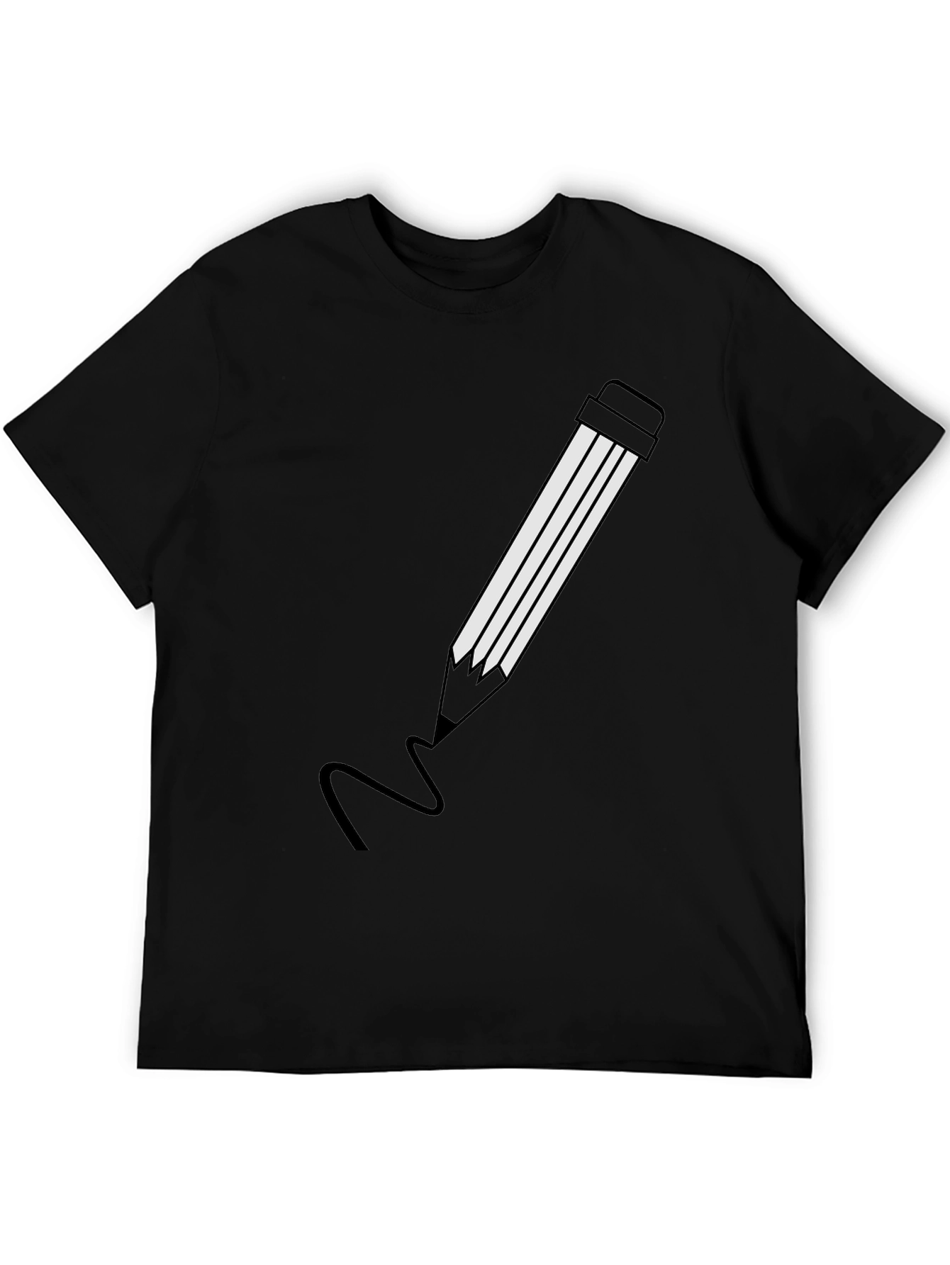 Pencil Graphic Black T-Shirt | Modern Casual Tee