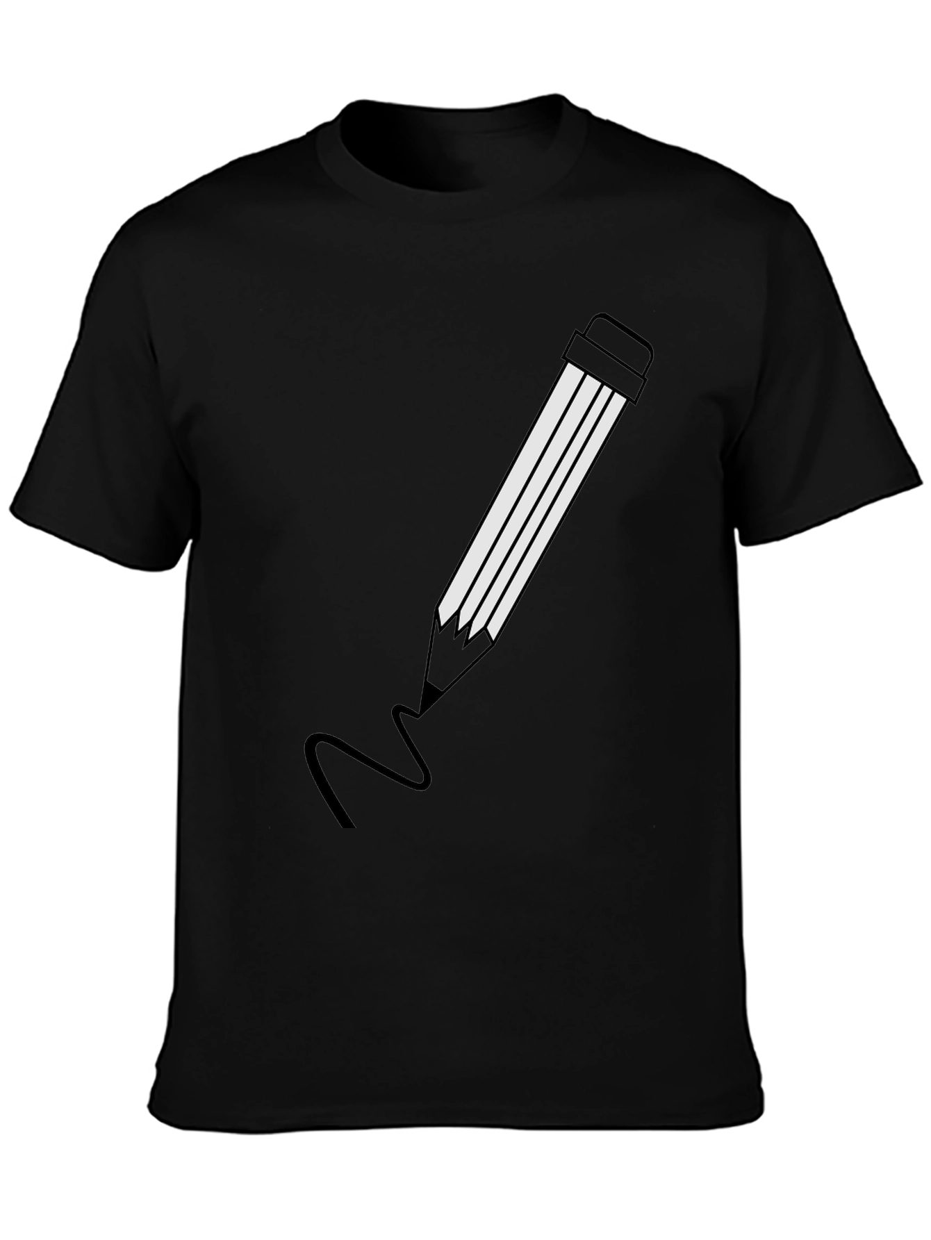 Pencil Graphic Black T-Shirt | Modern Casual Tee