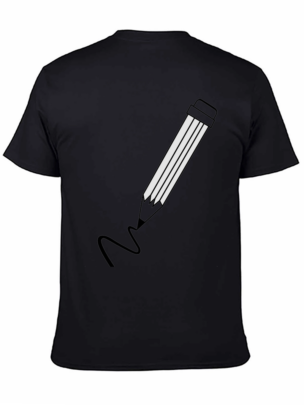 Pencil Graphic Black T-Shirt | Modern Casual Tee