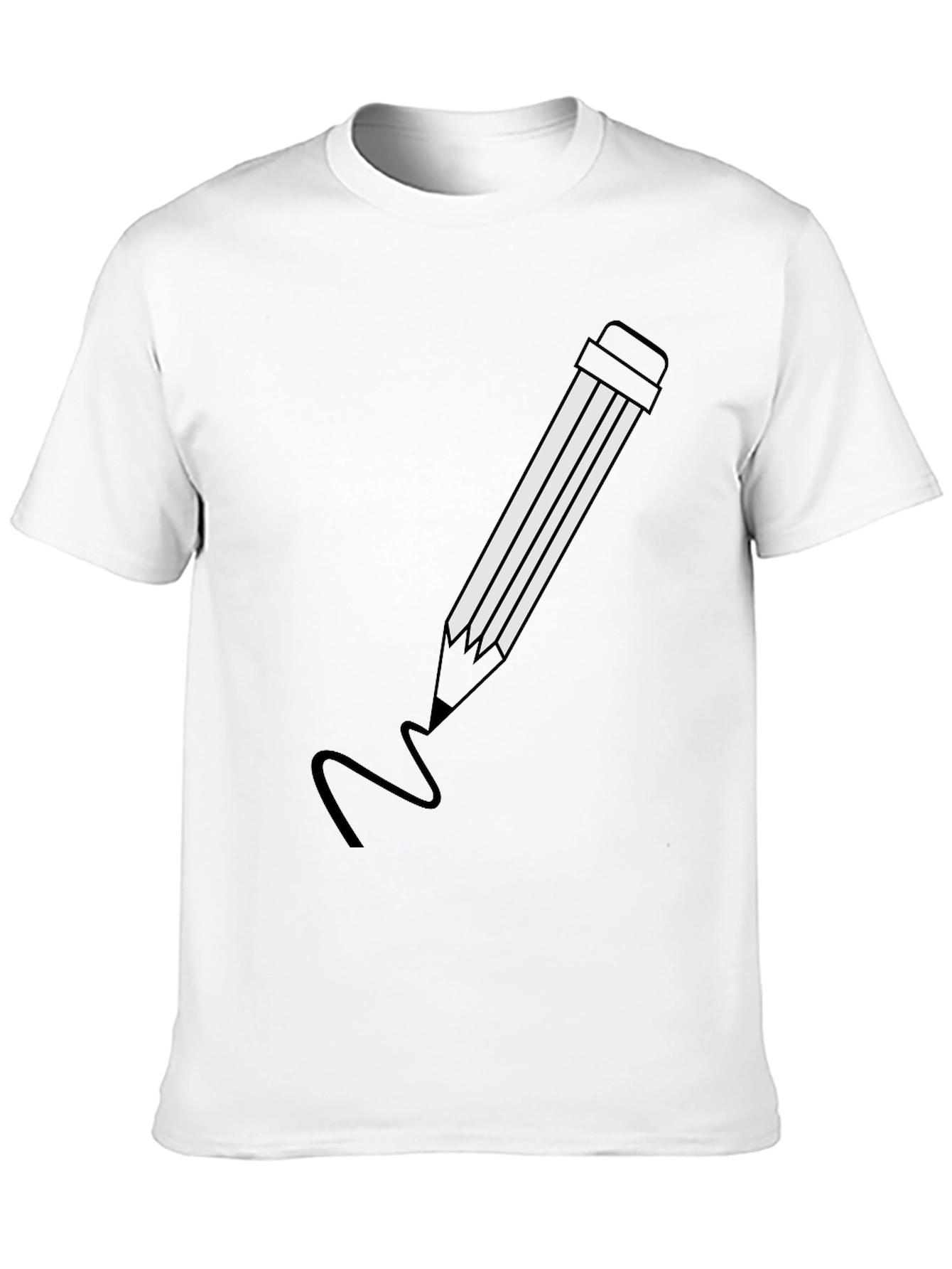 Pencil Graphic Black T-Shirt | Modern Casual Tee
