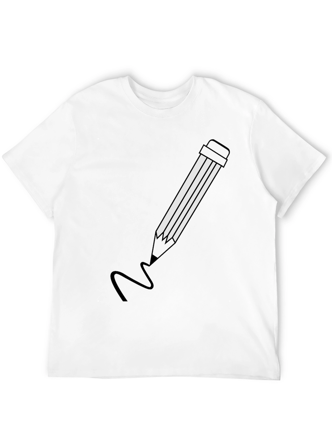 Pencil Graphic Black T-Shirt | Modern Casual Tee