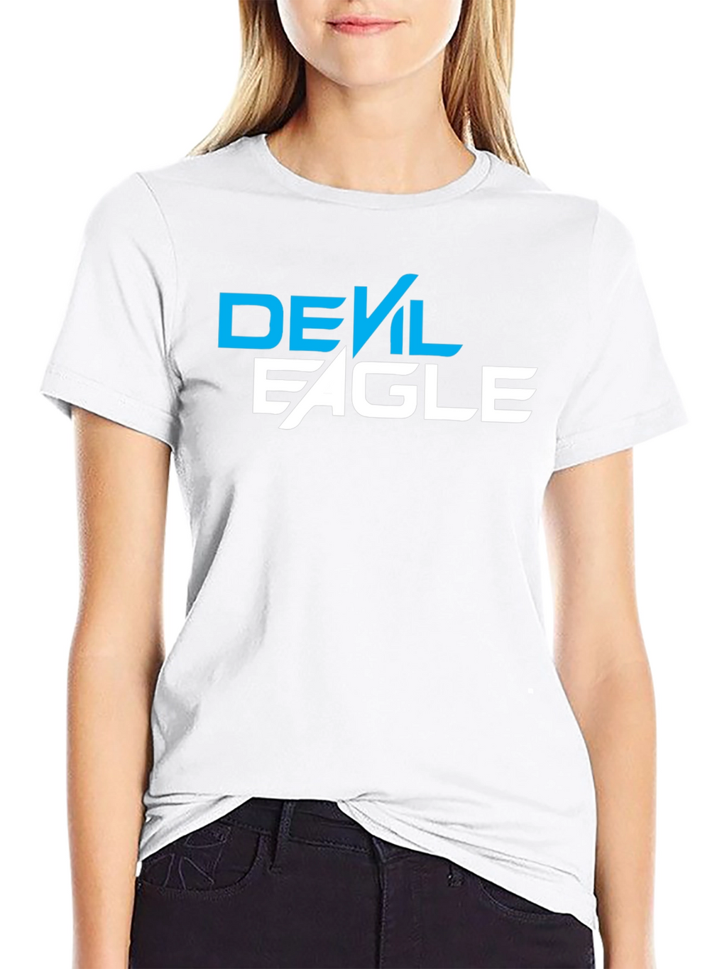 Devil Eagle Graphic Tee - Black Cotton Blend
