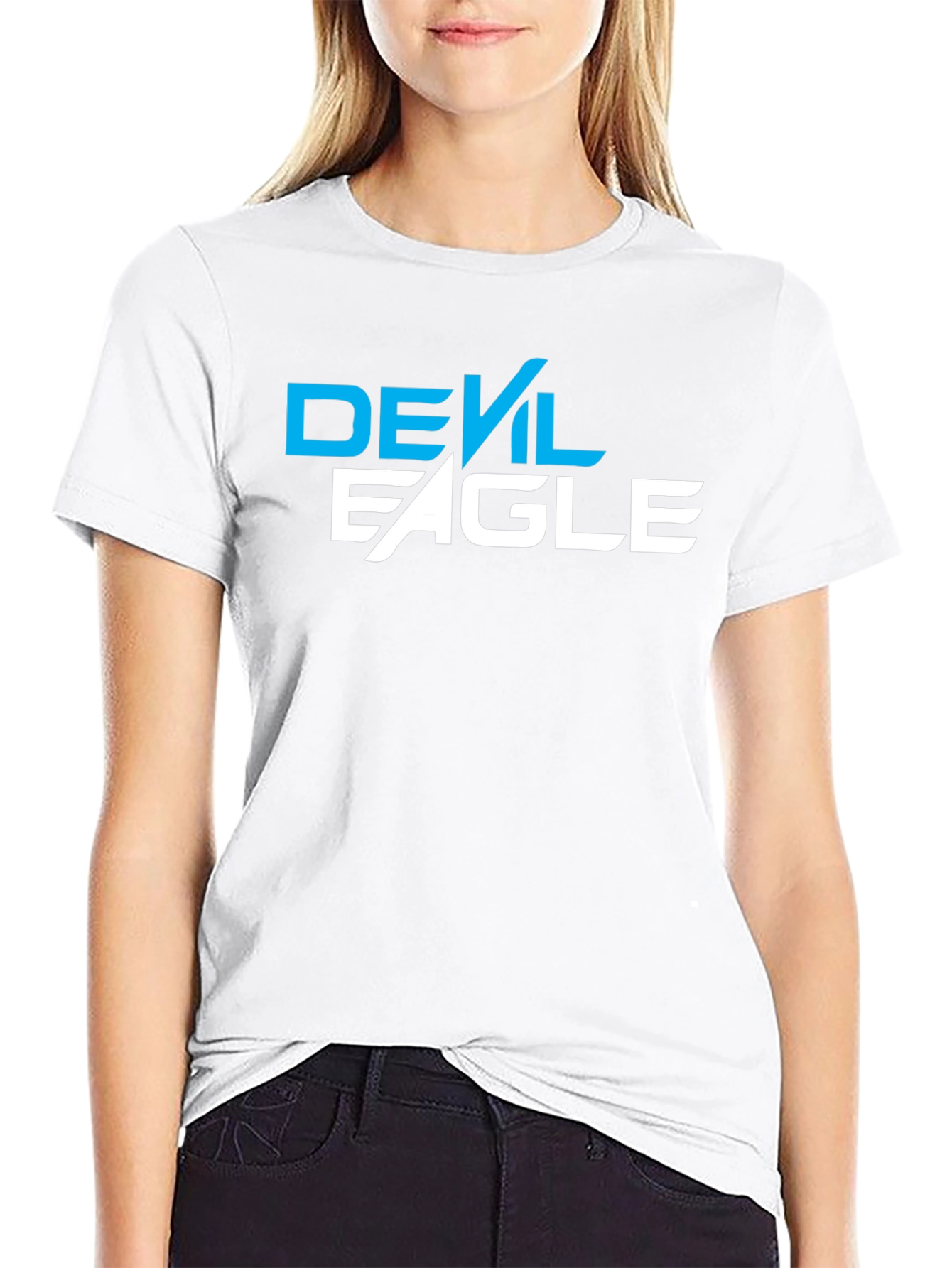 Devil Eagle Graphic Tee - Black Cotton Blend