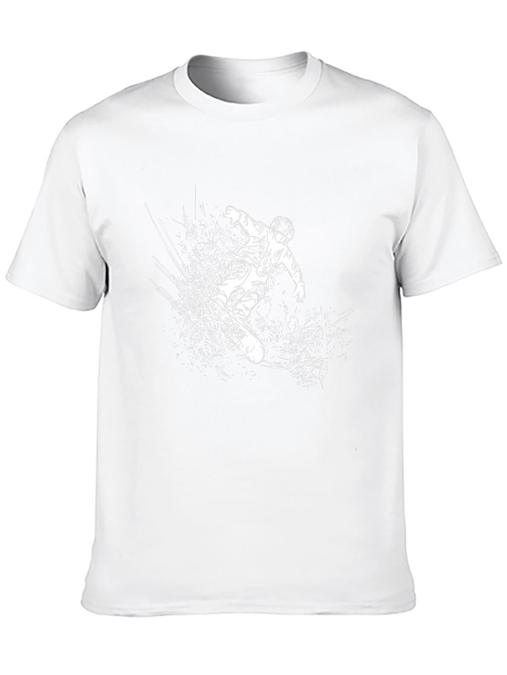 Snowboarder Graphic Tee - Black Cotton Casual T-Shirt
