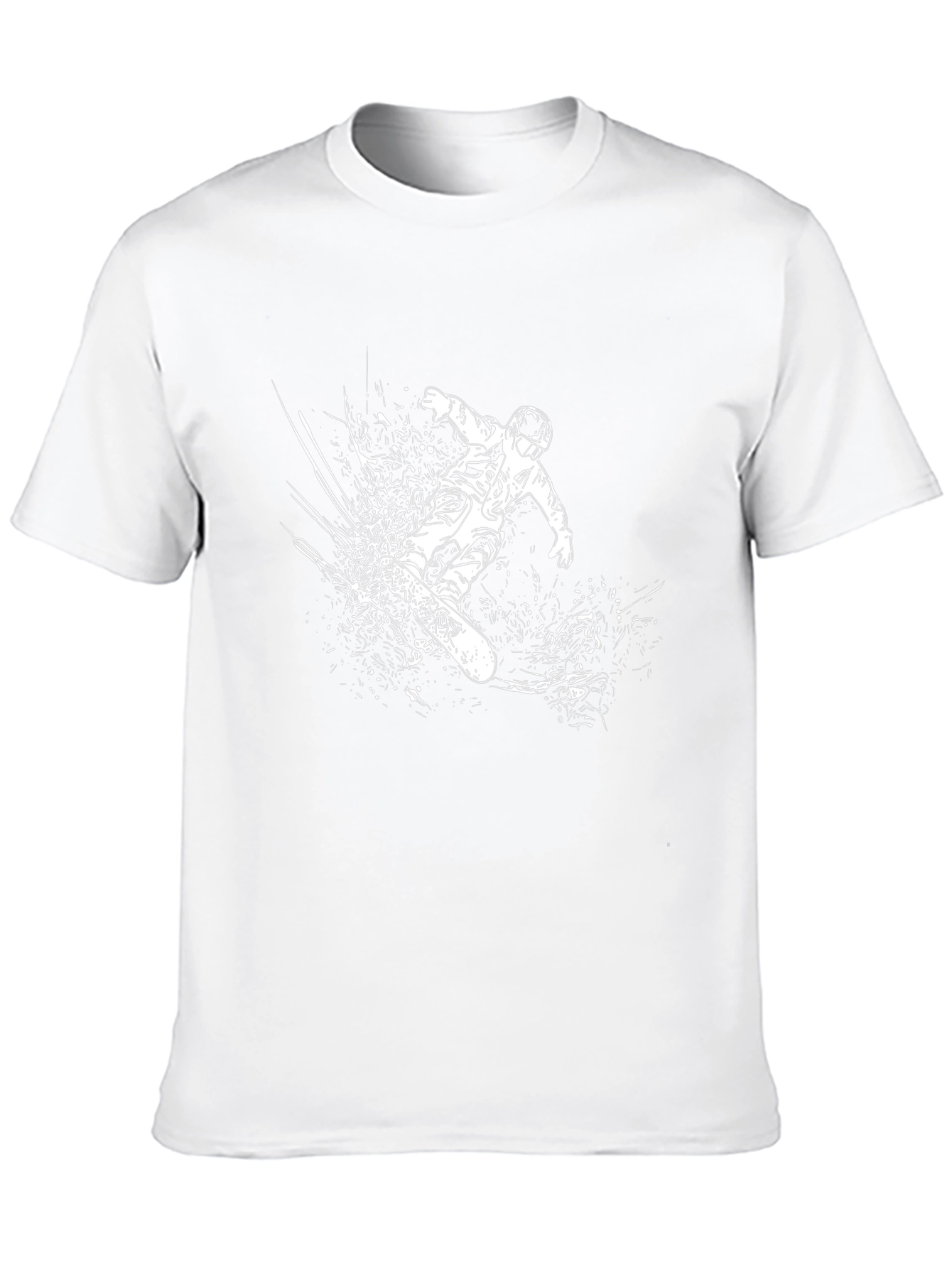 Snowboarder Graphic Tee - Black Cotton Casual T-Shirt