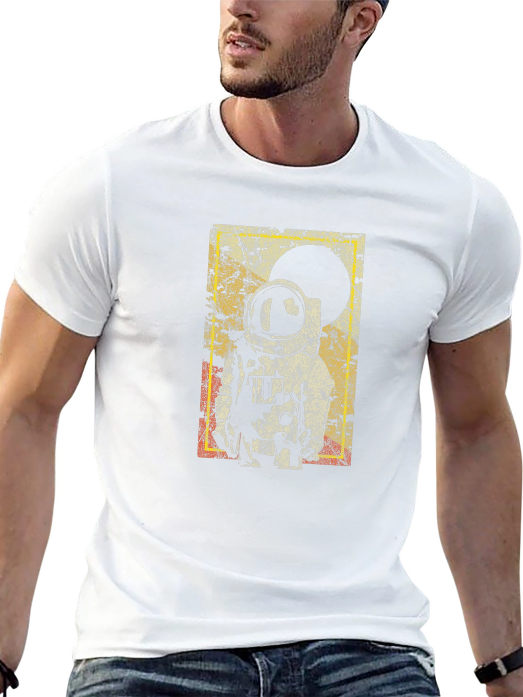 Retro Astronaut Graphic Black T-Shirt