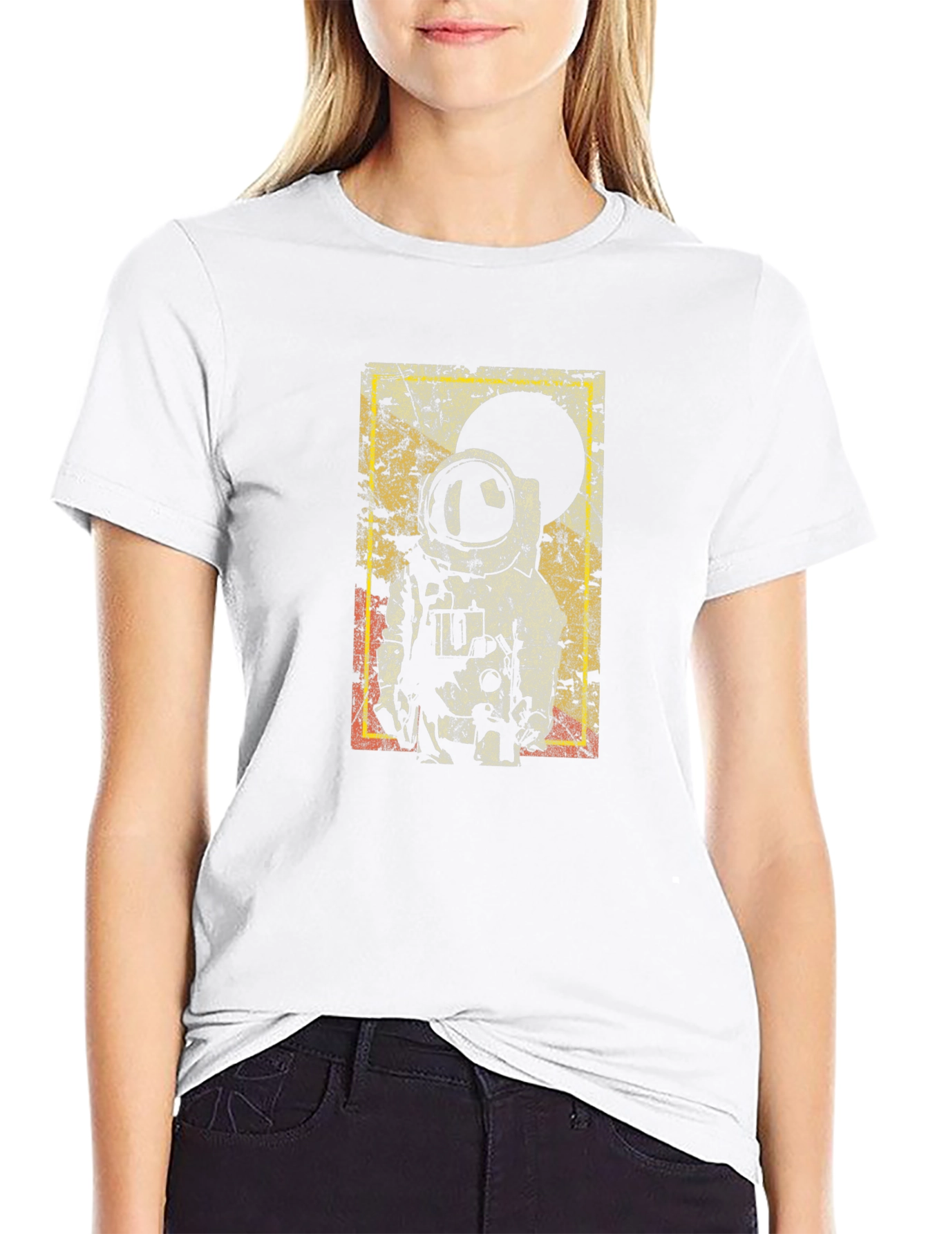Retro Astronaut Graphic Black T-Shirt