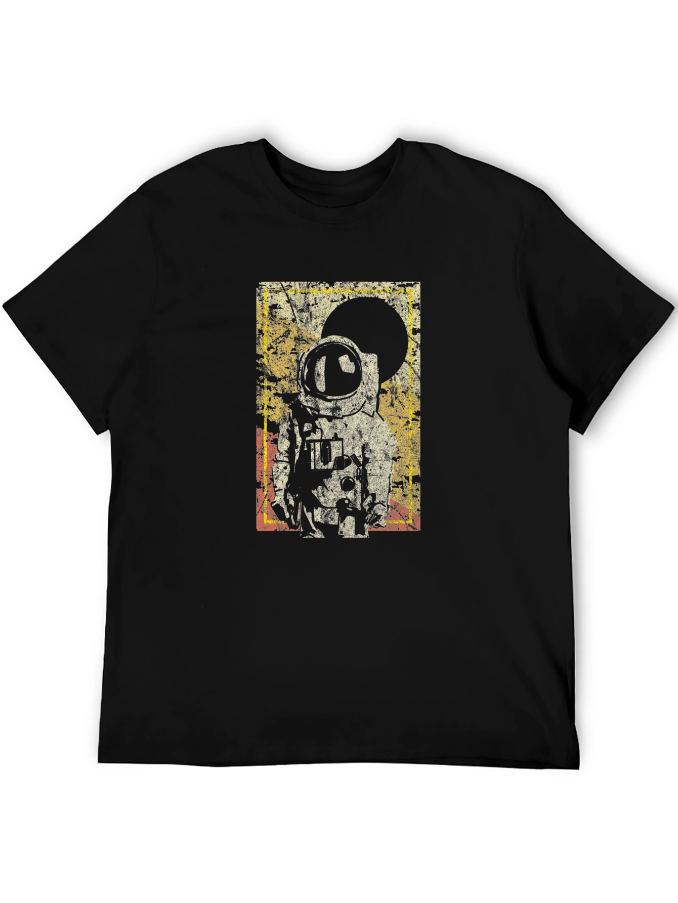 Retro Astronaut Graphic Black T-Shirt