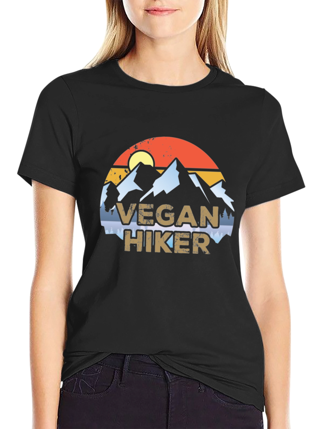 Vegan Hiker Graphic Tee - Mountain Adventure T-Shirt