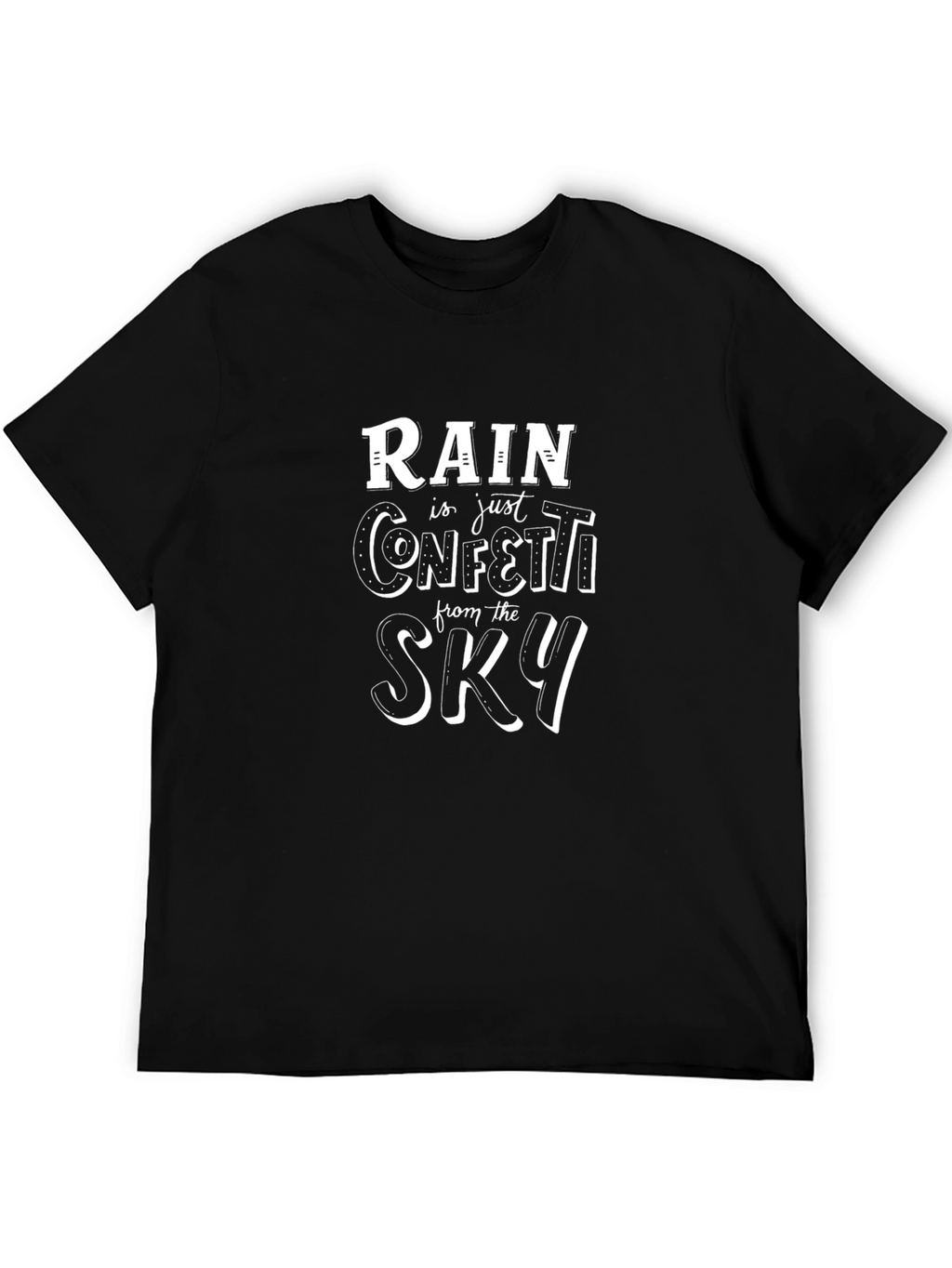 Rain Confetti Sky Black Graphic Tee