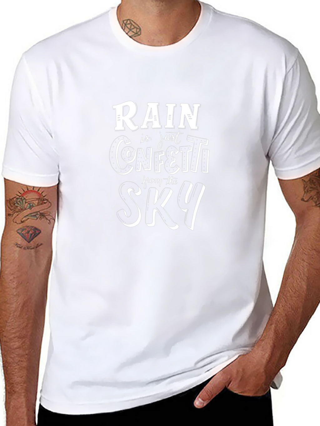 Rain Confetti Sky Black Graphic Tee