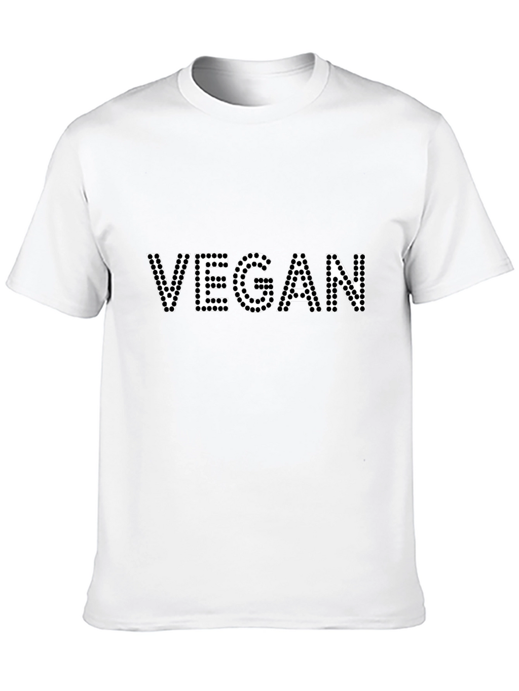 Vegan Black T-Shirt - Dotted Lettering