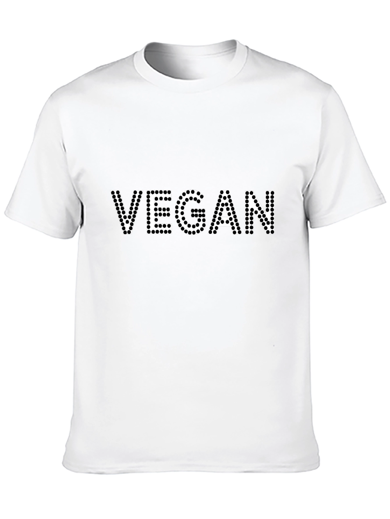 Vegan Black T-Shirt - Dotted Lettering