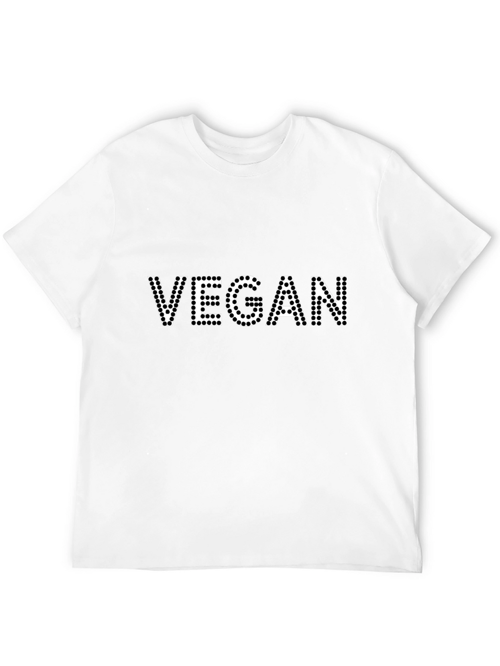 Vegan Black T-Shirt - Dotted Lettering
