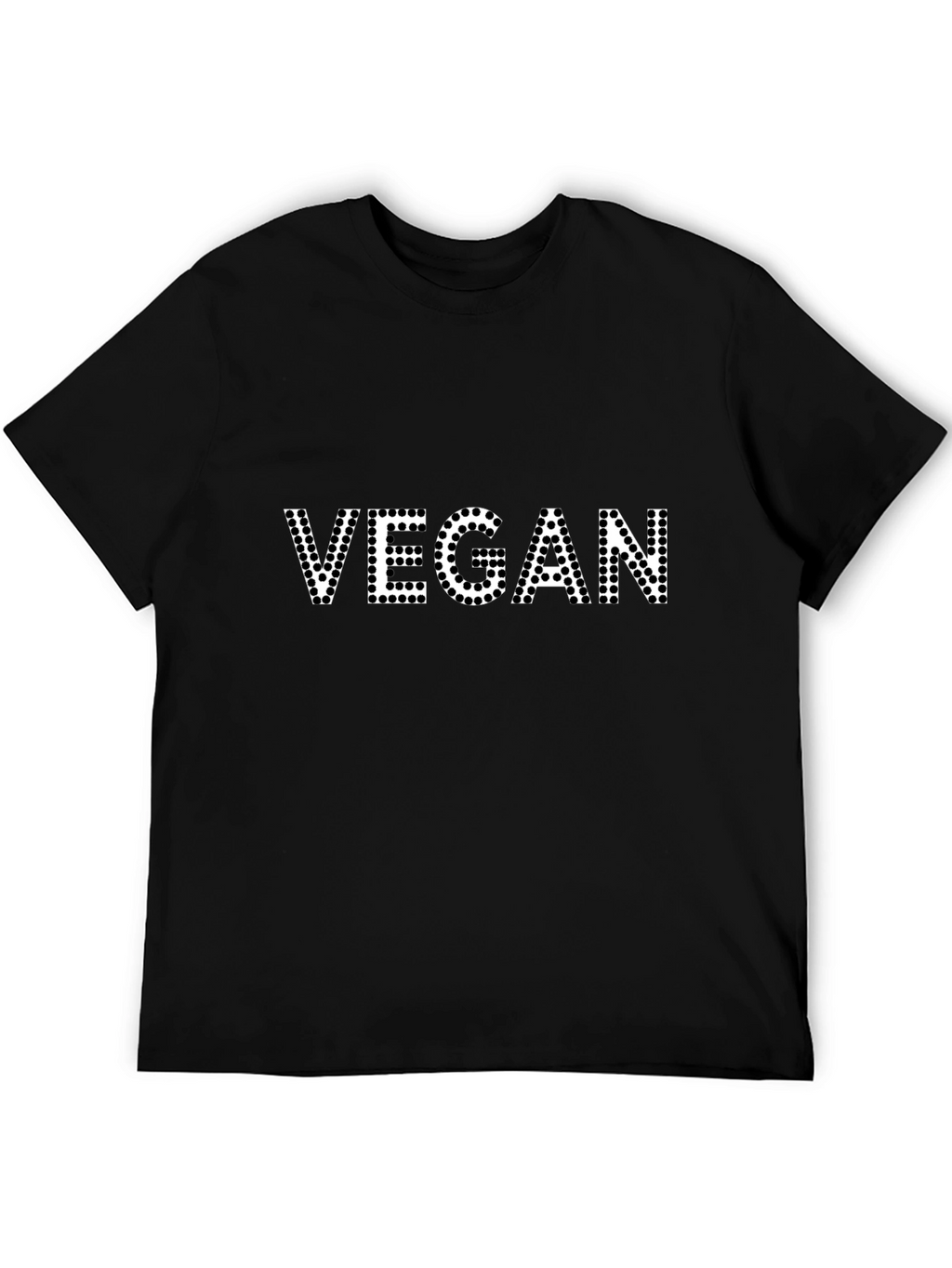 Vegan Black T-Shirt - Dotted Lettering
