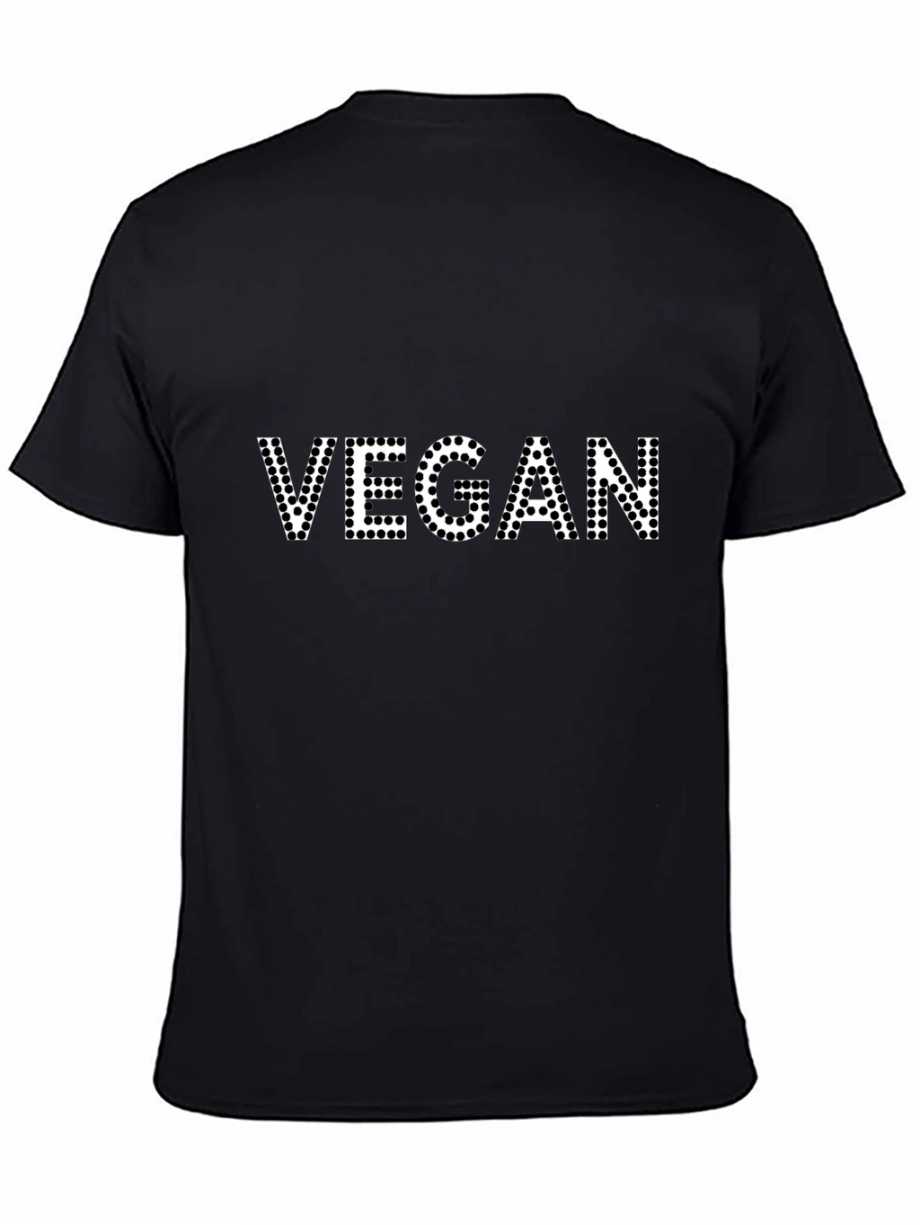 Vegan Black T-Shirt - Dotted Lettering