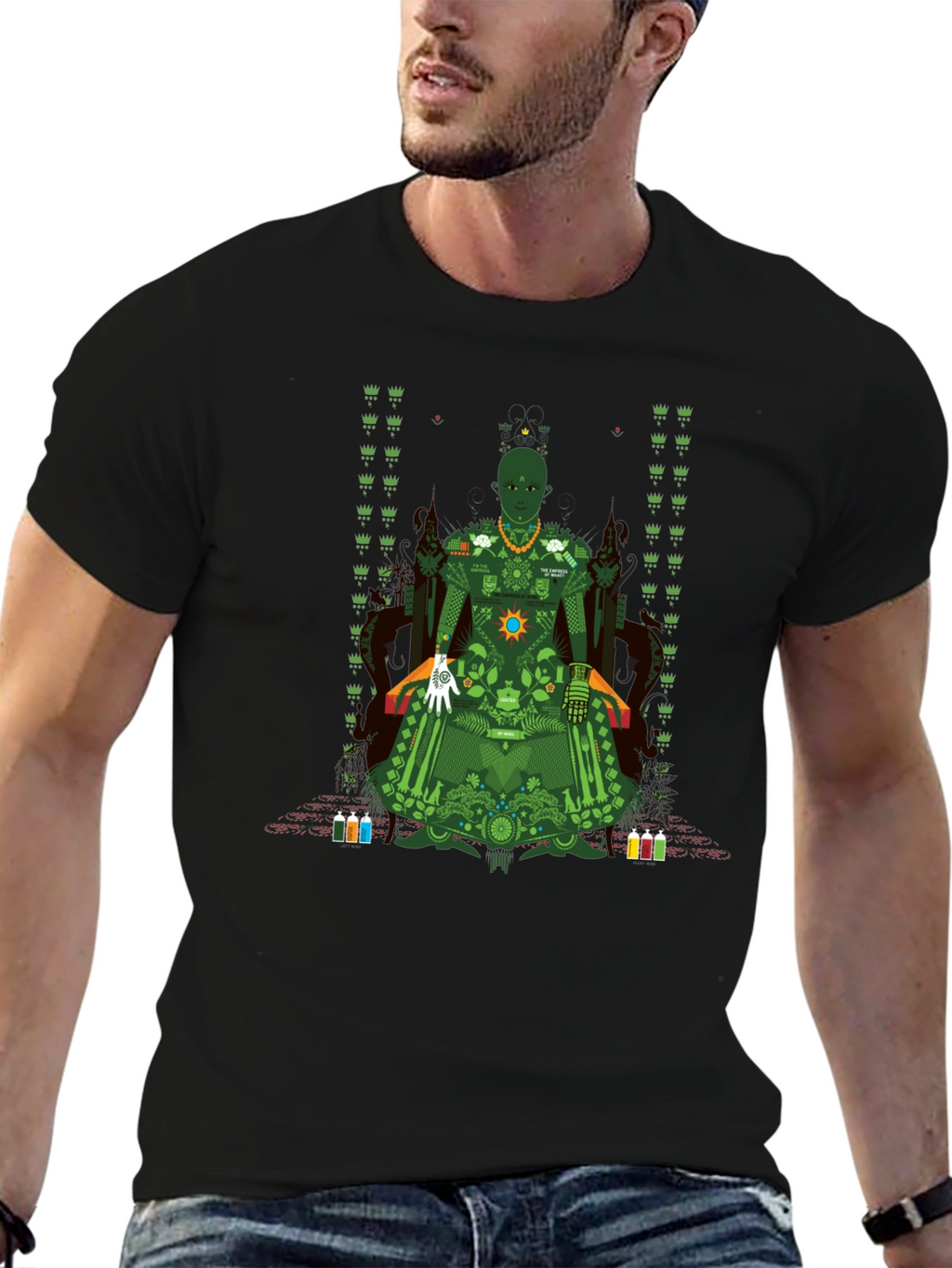 Unique Graphic T-Shirt - Green Print