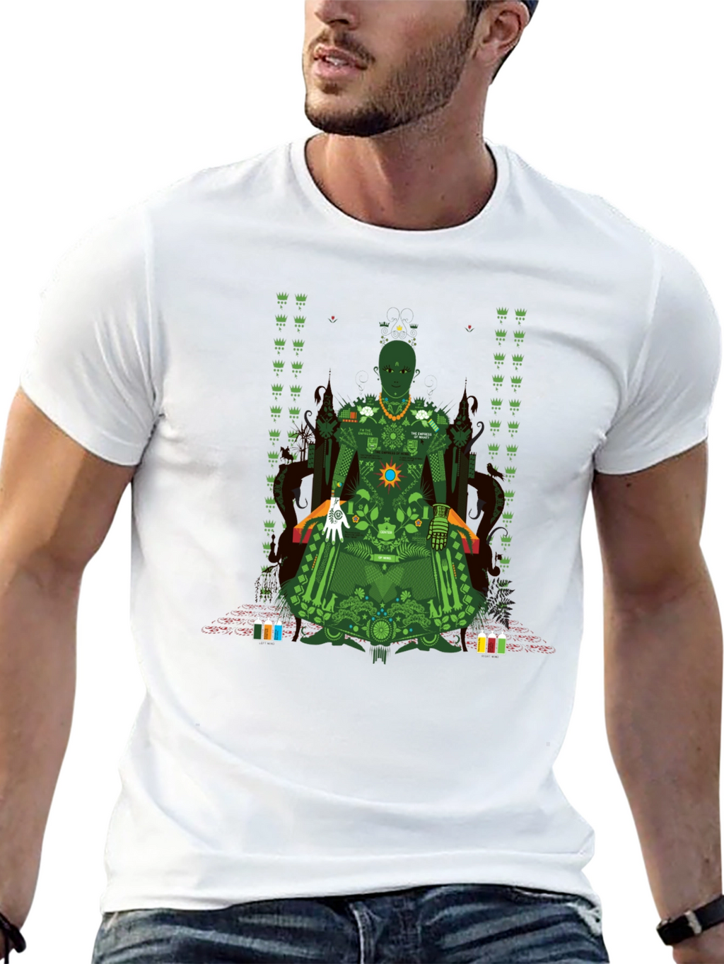 Unique Graphic T-Shirt - Green Print