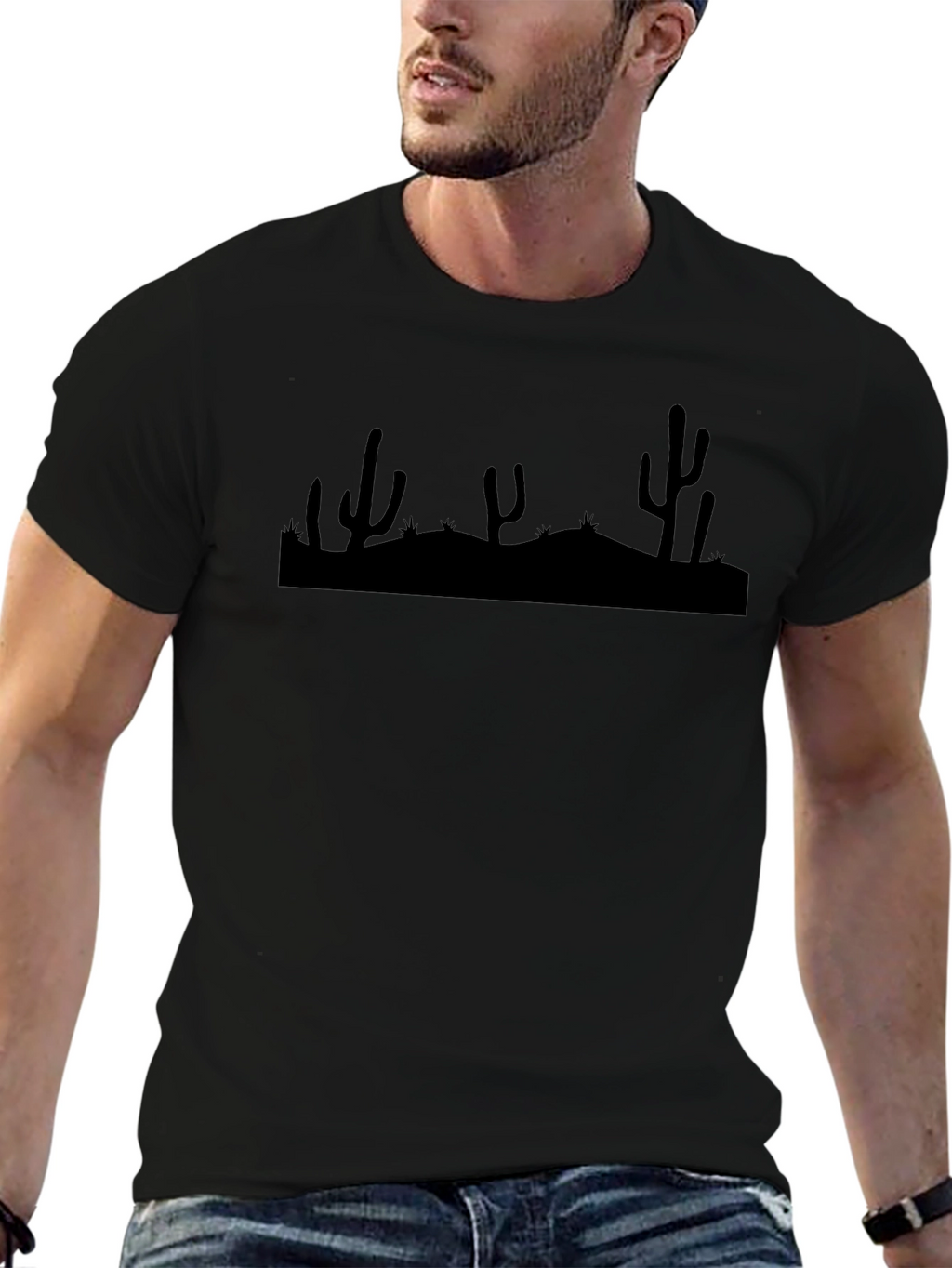 Cactus Silhouette Black T-Shirt