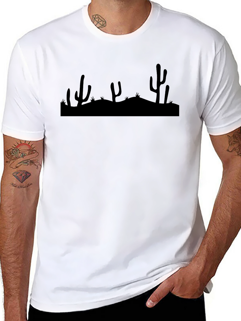 Cactus Silhouette Black T-Shirt