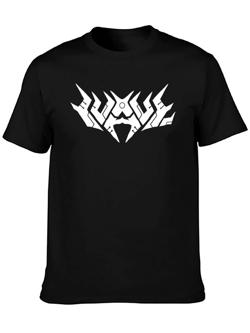 Black T-Shirt with Futuristic White Graphic Design
