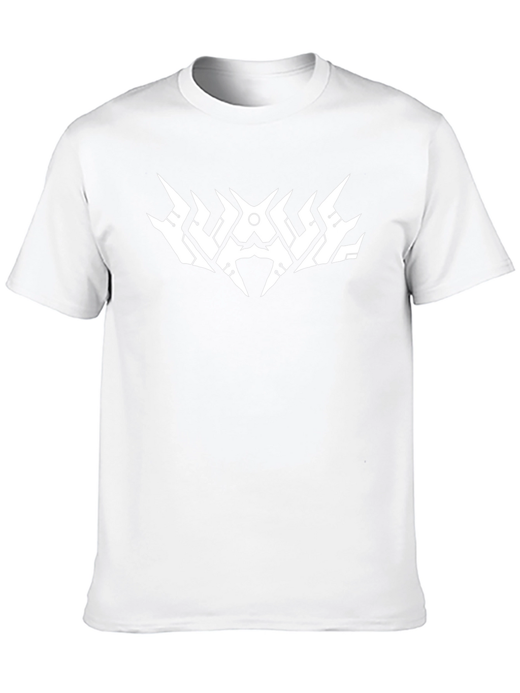 Black T-Shirt with Futuristic White Graphic Design