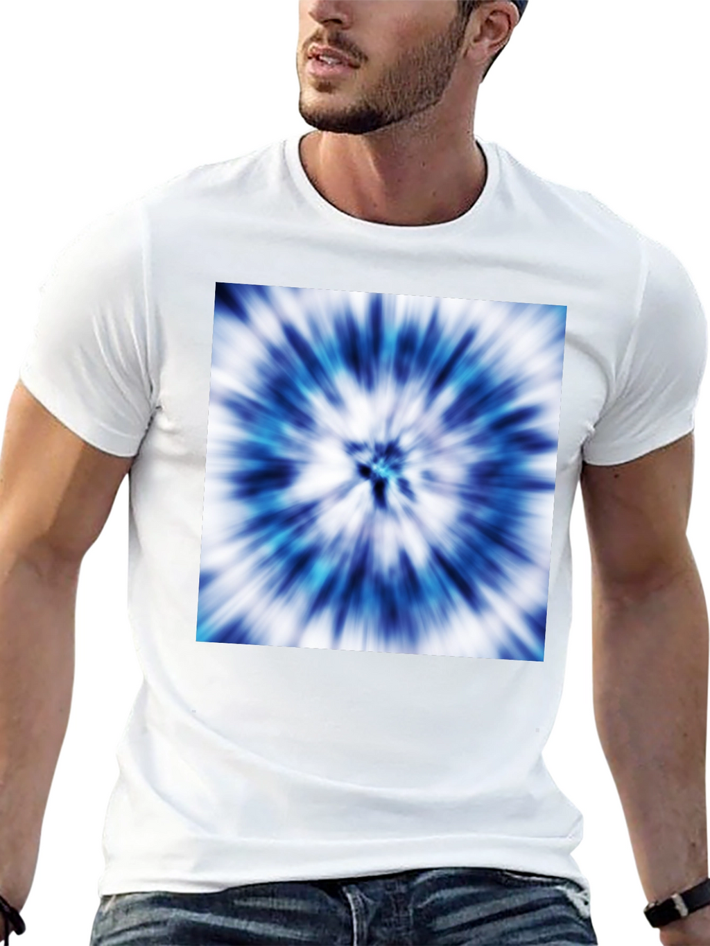 Blue Tie-Dye Graphic Tee - Stylish Casual Wear