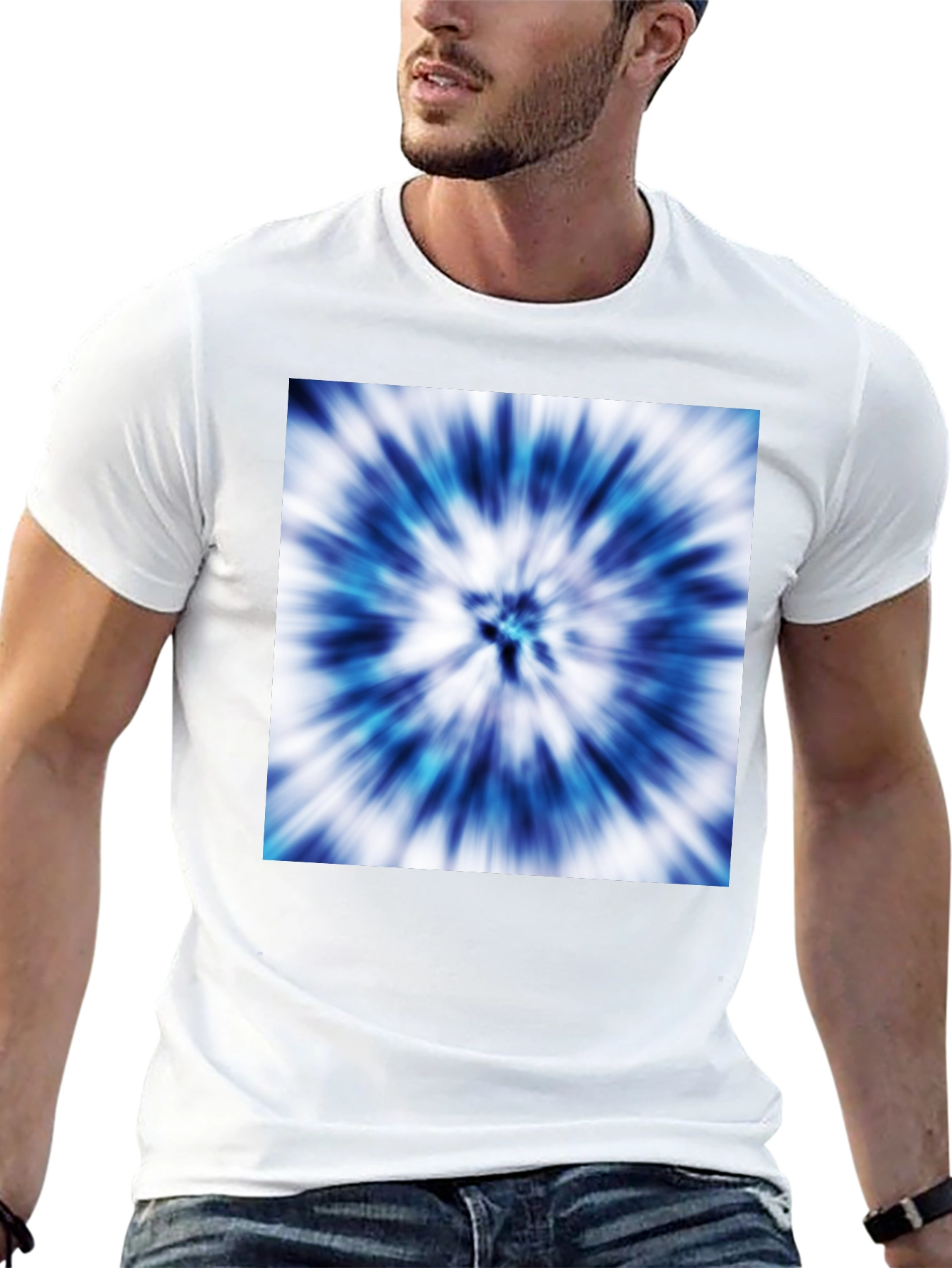 Blue Tie-Dye Graphic Tee - Stylish Casual Wear