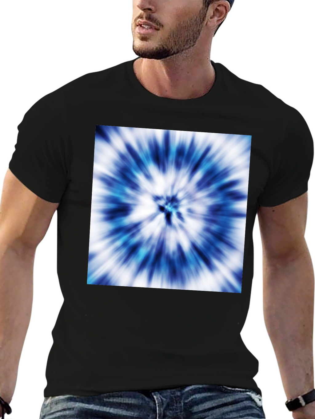 Blue Tie-Dye Graphic Tee - Stylish Casual Wear