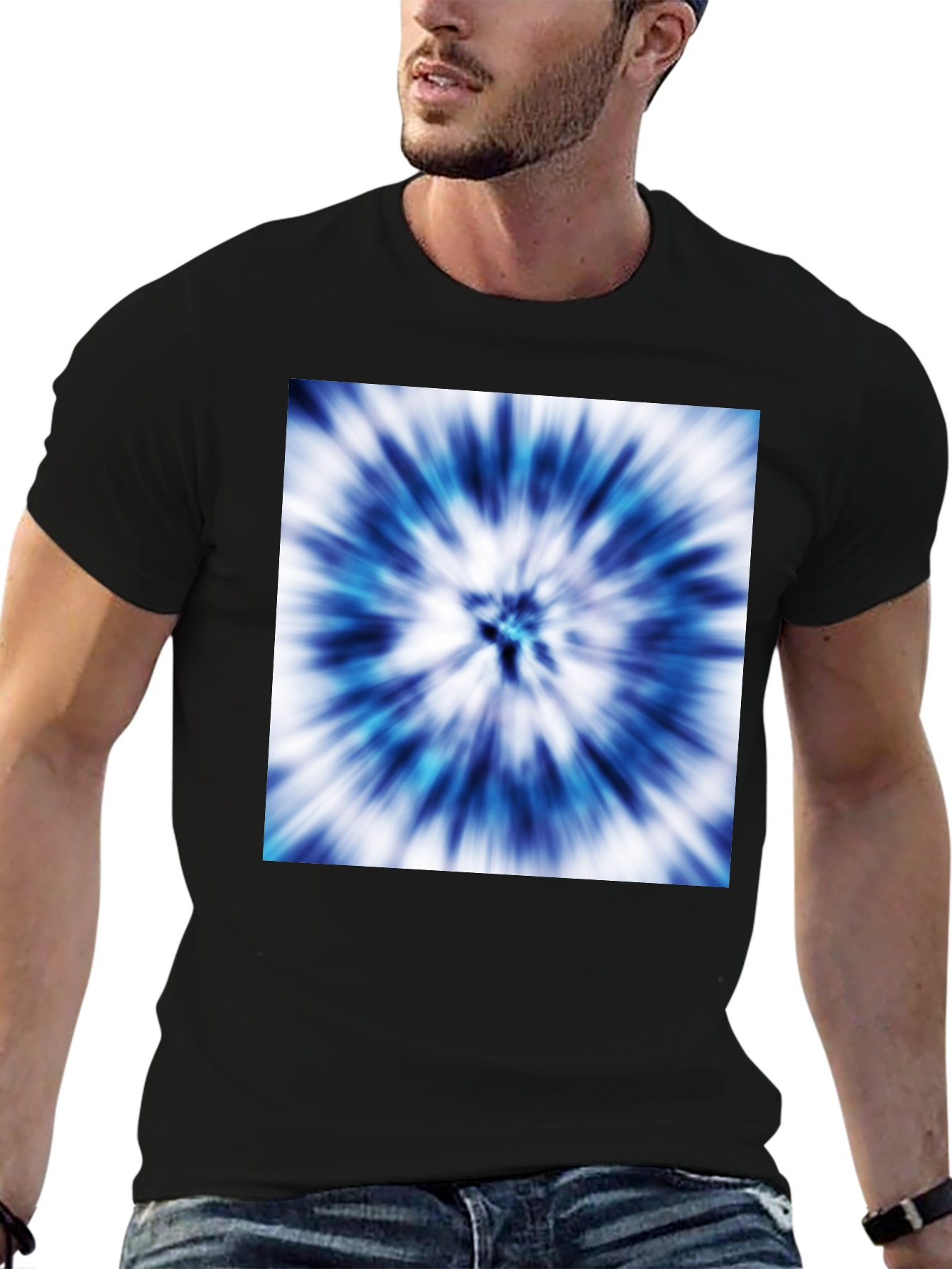 Blue Tie-Dye Graphic Tee - Stylish Casual Wear