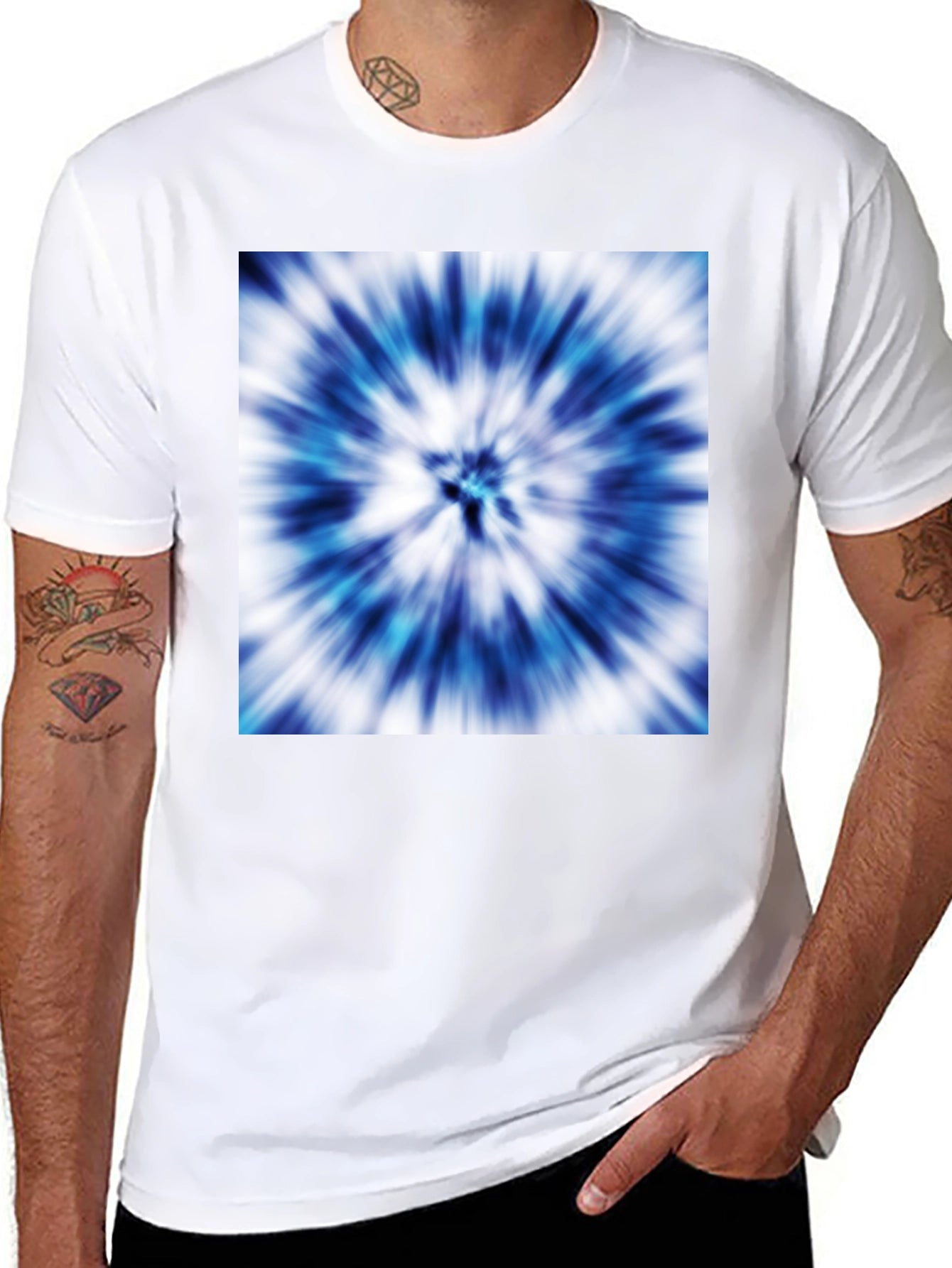 Blue Tie-Dye Graphic Tee - Stylish Casual Wear
