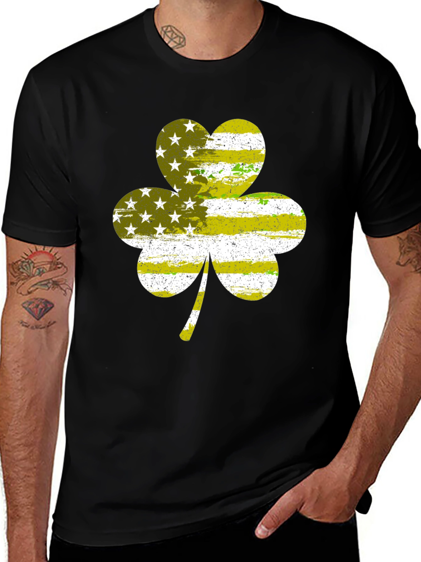 Shamrock American Flag T-Shirt - Irish Pride