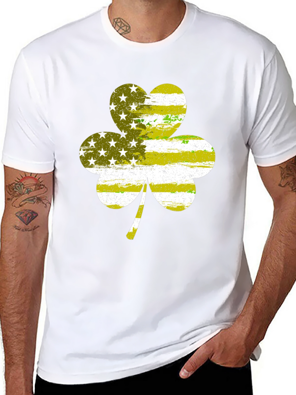 Shamrock American Flag T-Shirt - Irish Pride