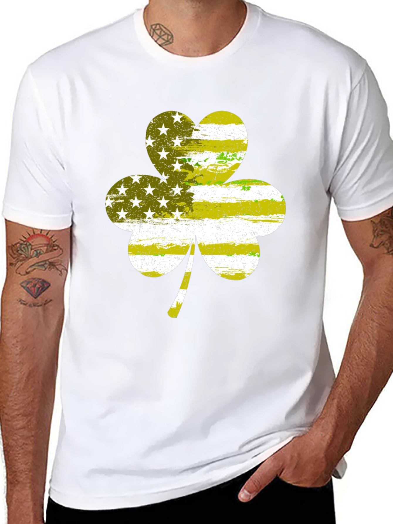Shamrock American Flag T-Shirt - Irish Pride