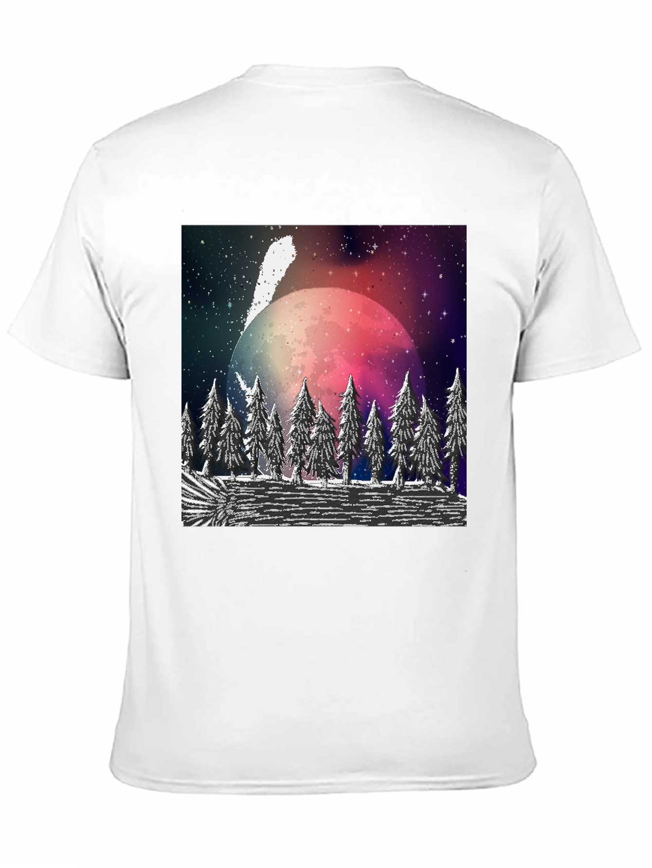 Cosmic Forest T-Shirt - Black Crew Neck