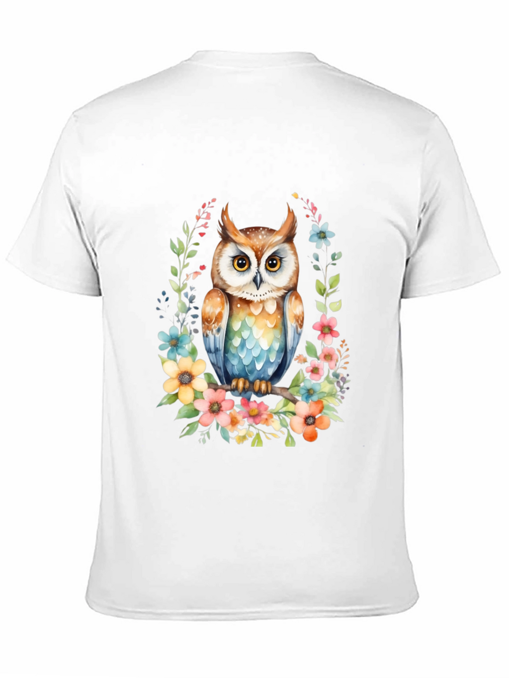 Owl & Floral Graphic Tee - Unique Design