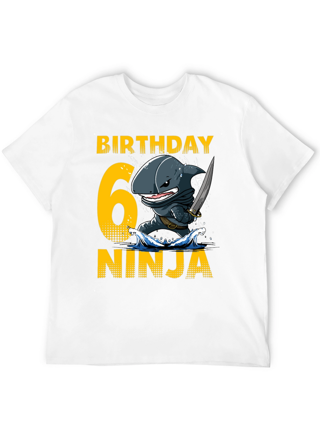 Birthday 6 Ninja Shark T-Shirt