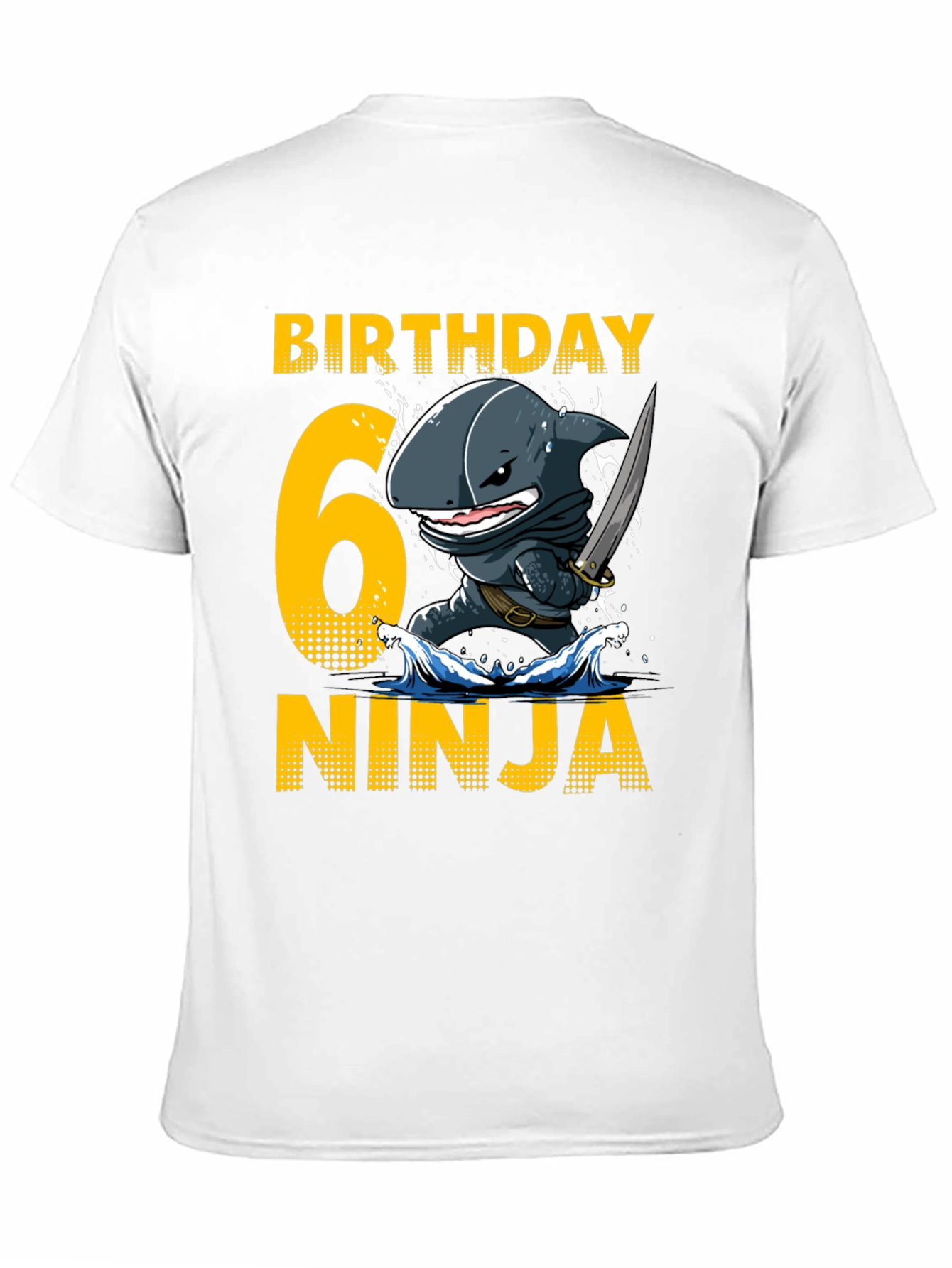 Birthday 6 Ninja Shark T-Shirt